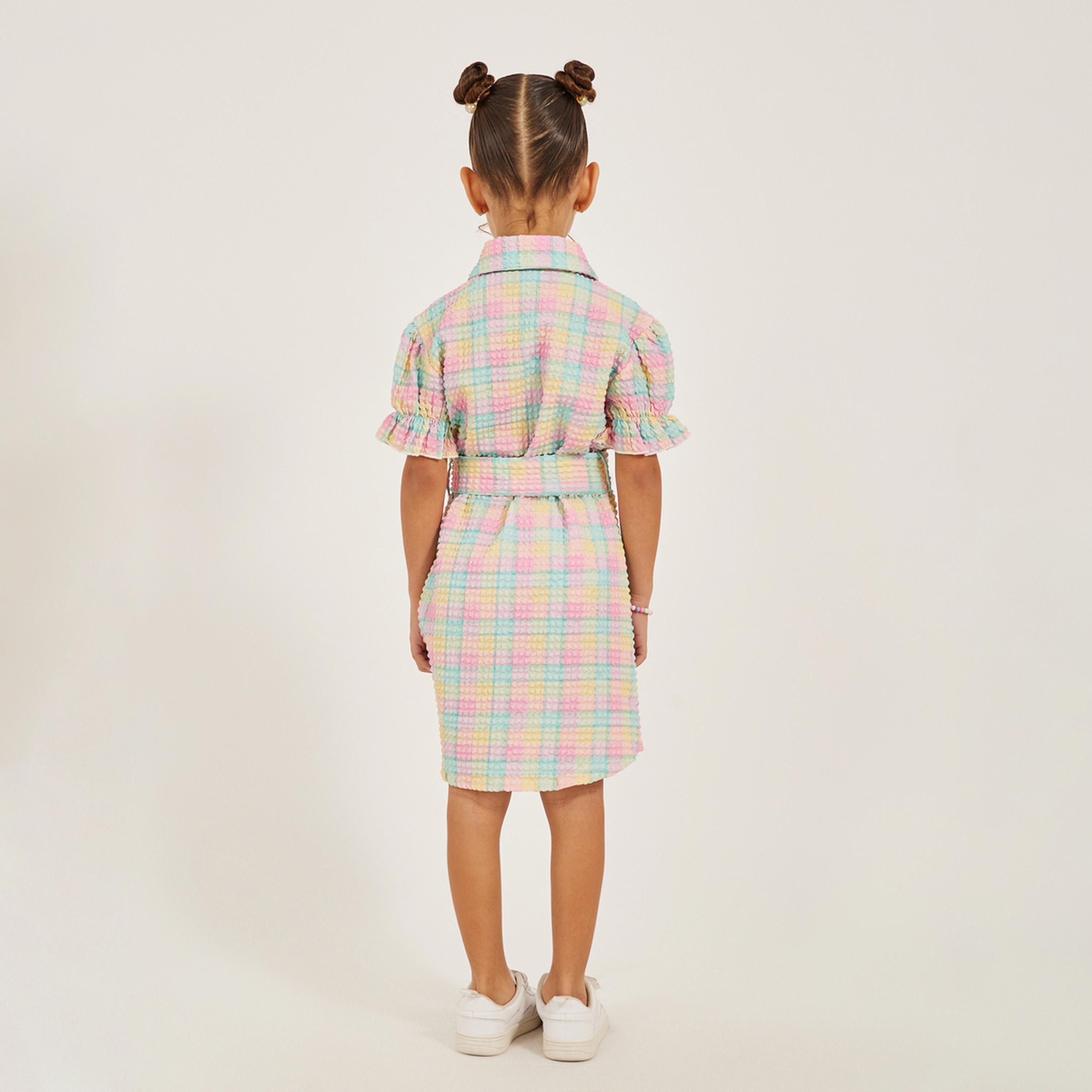 Styli Seersucker Check Dress-girls-clothing-dressesandjumpsuits-image-4