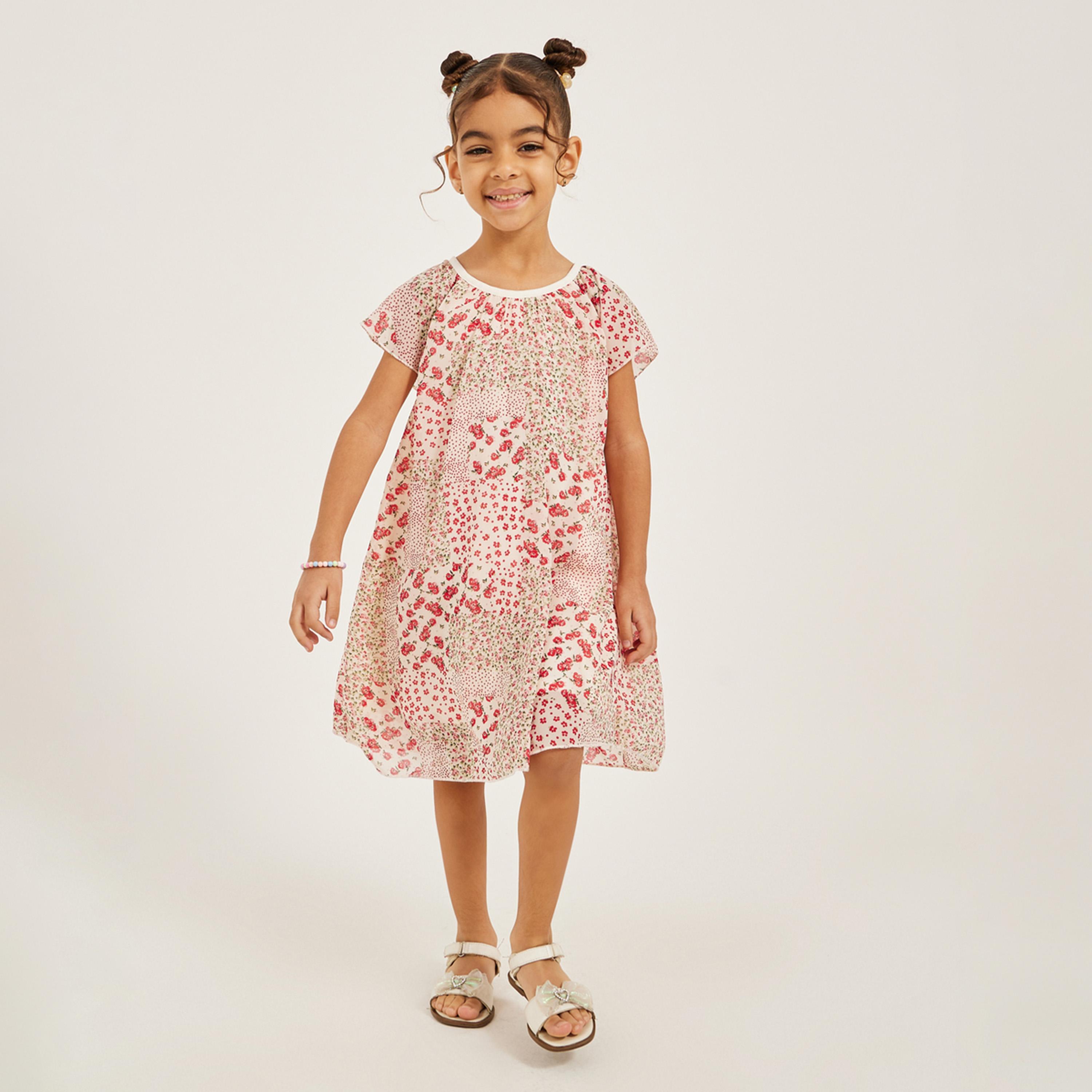 ستايلي - فستان بطبعة الأزهار وقصة A-girls-clothing-dressesandjumpsuits-image-1