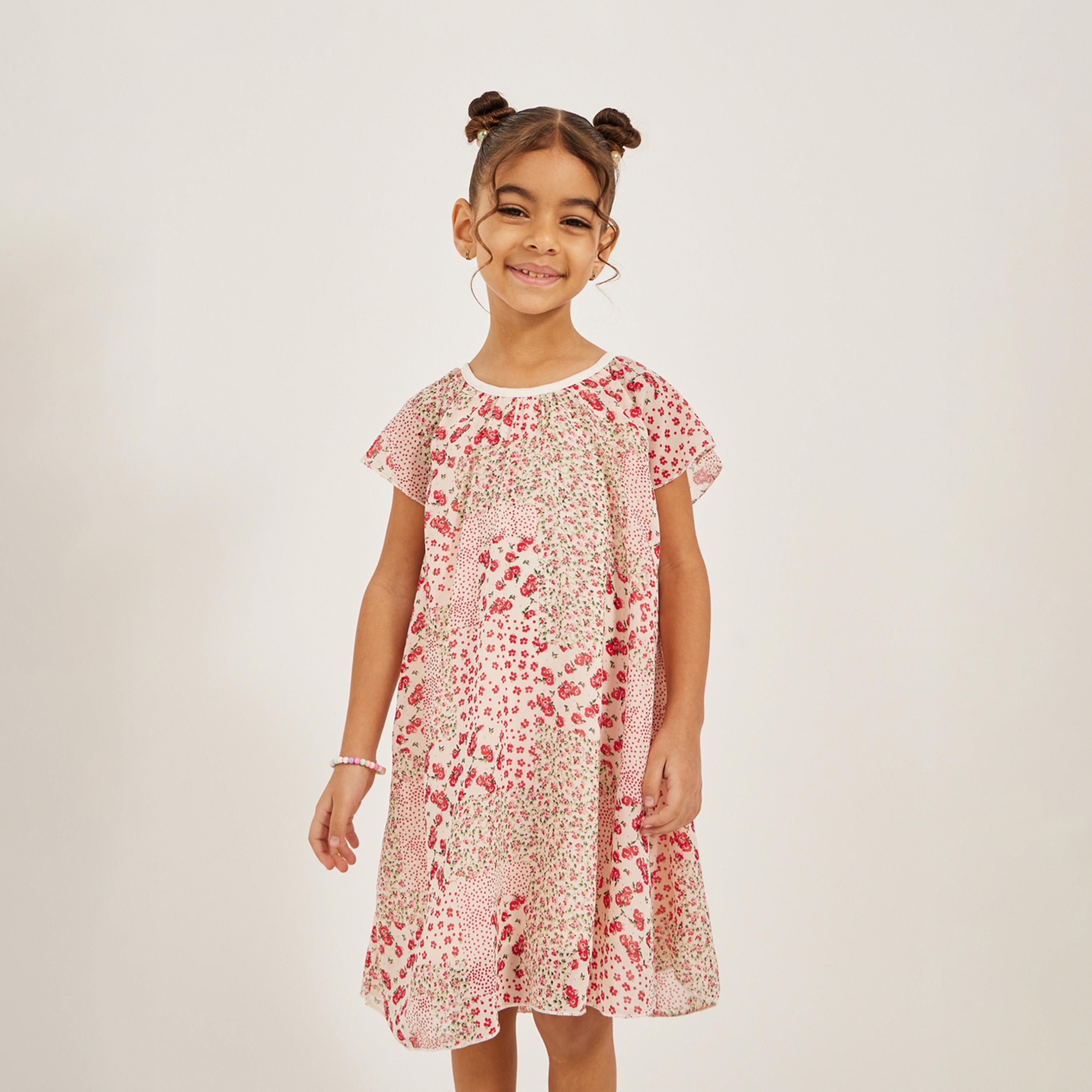 ستايلي - فستان بطبعة الأزهار وقصة A-girls-clothing-dressesandjumpsuits-image-2