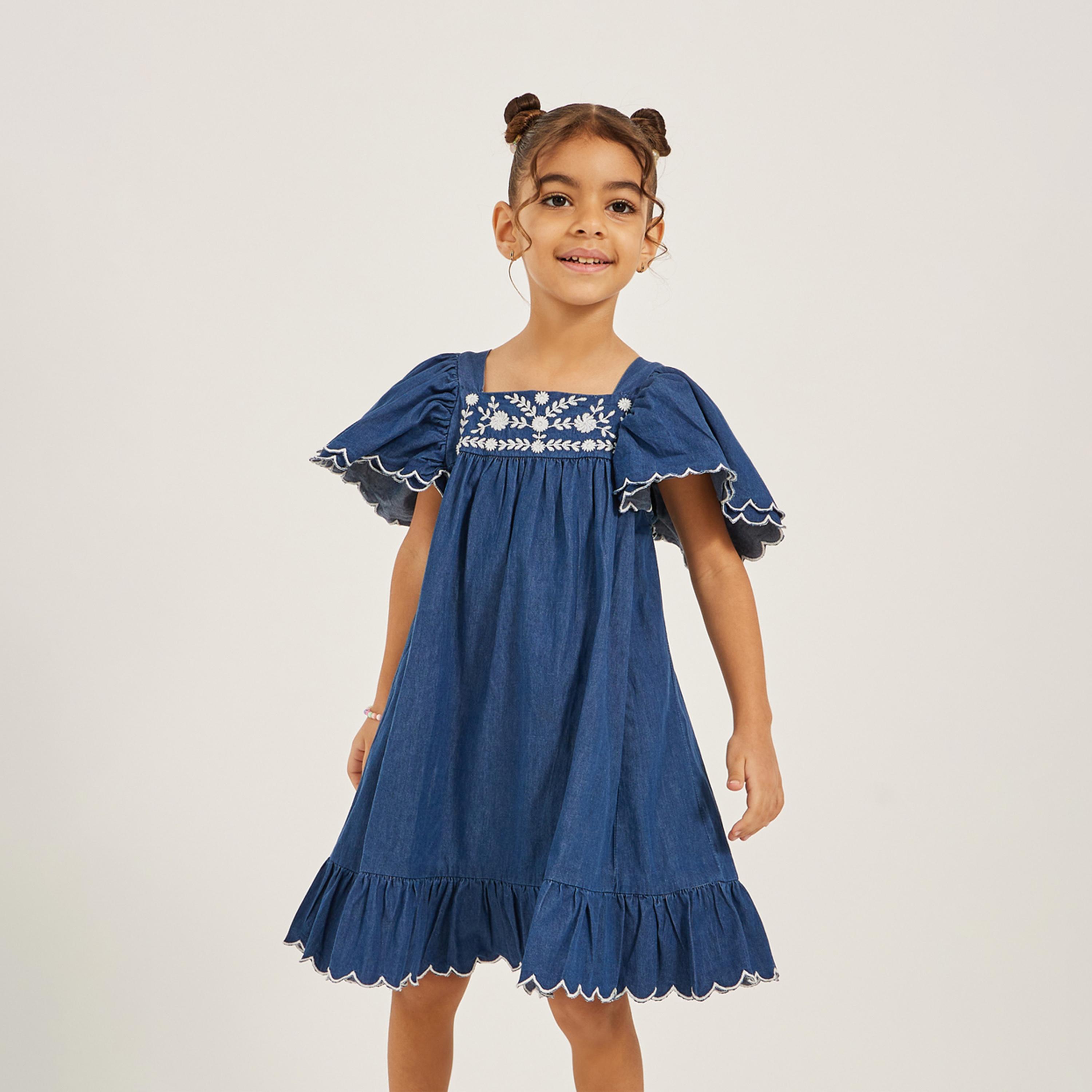 Styli Embroidered Denim Dress-girls-clothing-dressesandjumpsuits-image-2