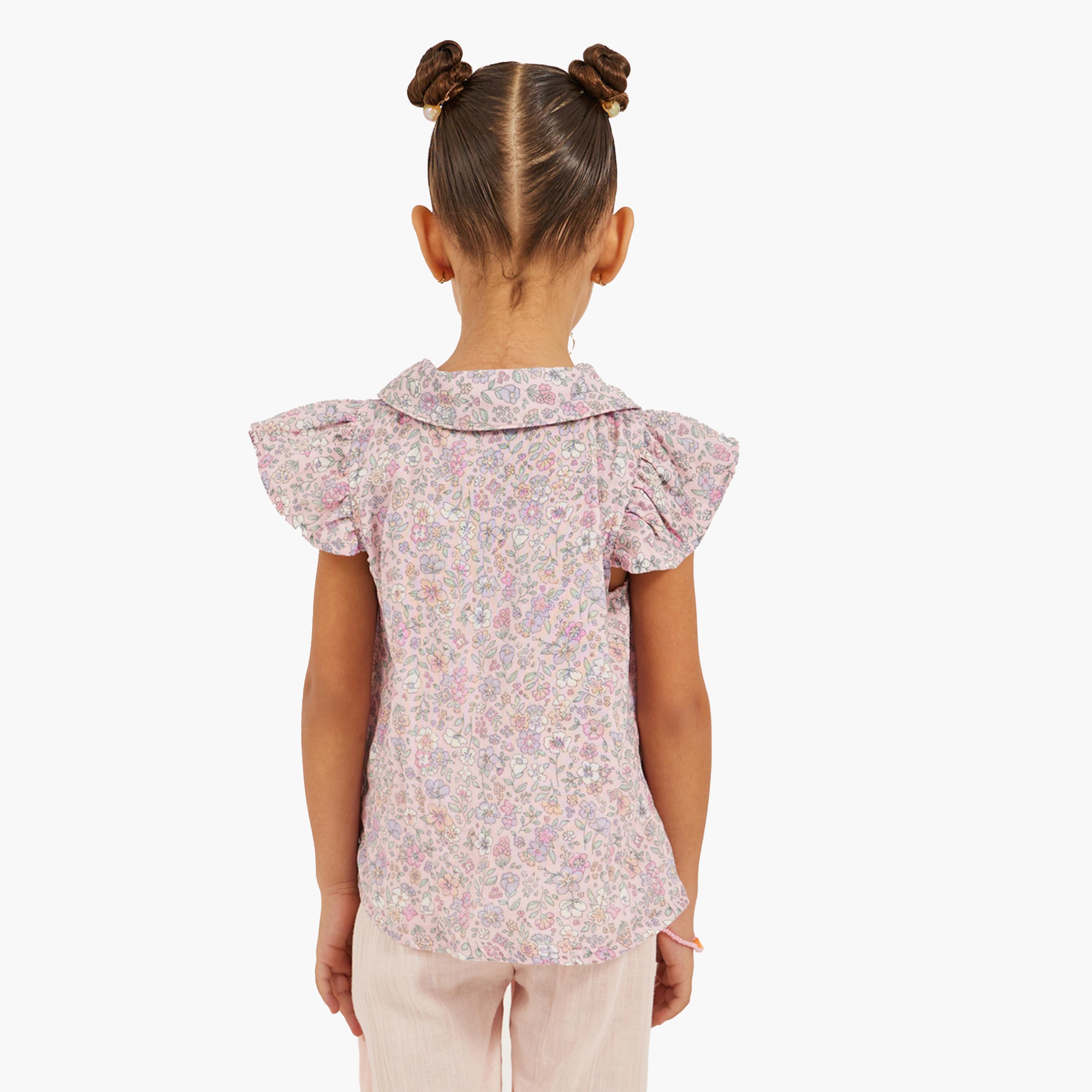 Styli Floral Printed Ruffled Sleeve Shirt-girls-clothing-blousesandshirts-image-4