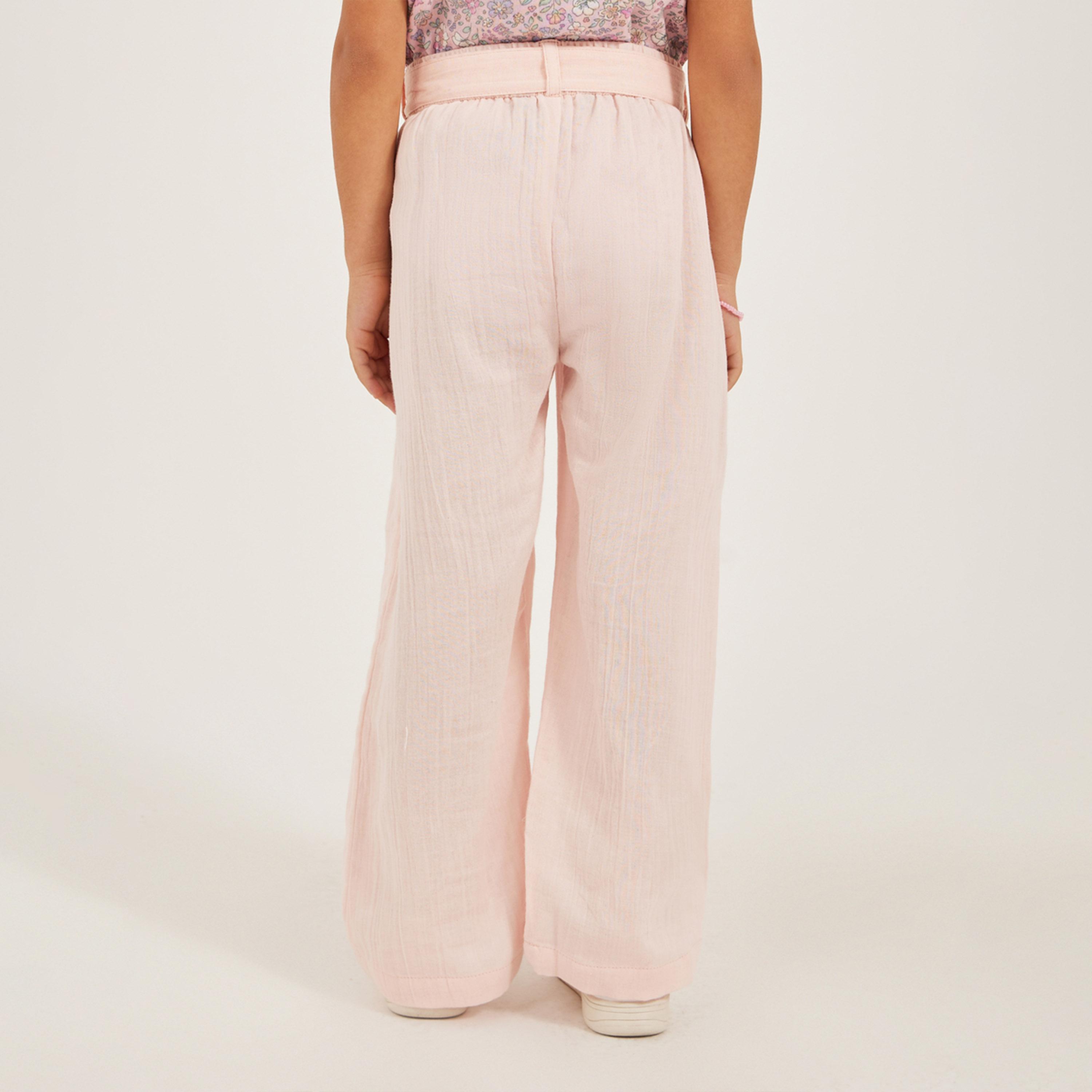 Styli Culotte with self fabric belt-girls-clothing-bottoms-trousers-image-4