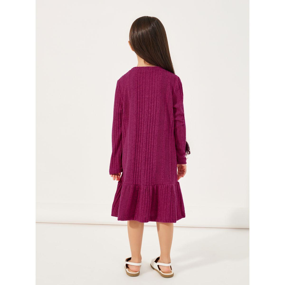 فستان بتفاصيل مضلعة وحافة كشكش-girls-clothing-dressesandjumpsuits-image-4