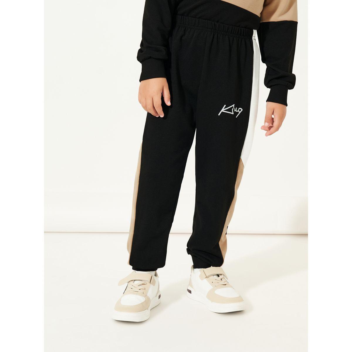 Styli Colorblock Slogan Print Hoodie & Joggers Set-boys-clothing-setsandcoords-image-5