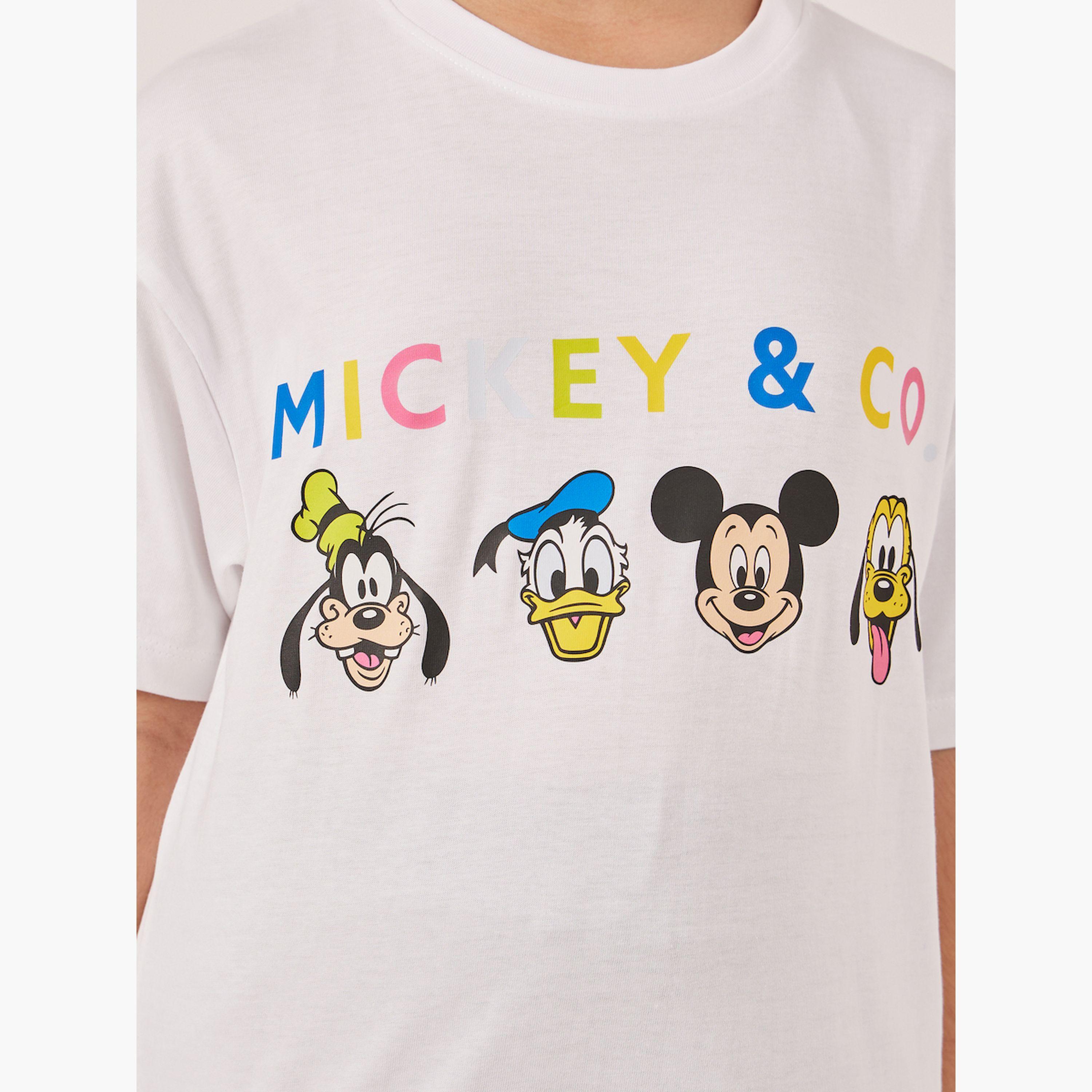 Styli Mickey and Friends Character Print Oversized T-Shirt-girls-clothing-tshirts-image-4