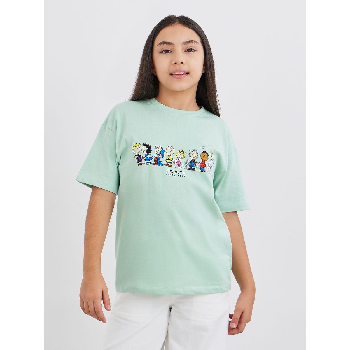 Styli Snoopy and Friends Graphic Print Oversized T-Shirt-girls-clothing-tshirts-image-1