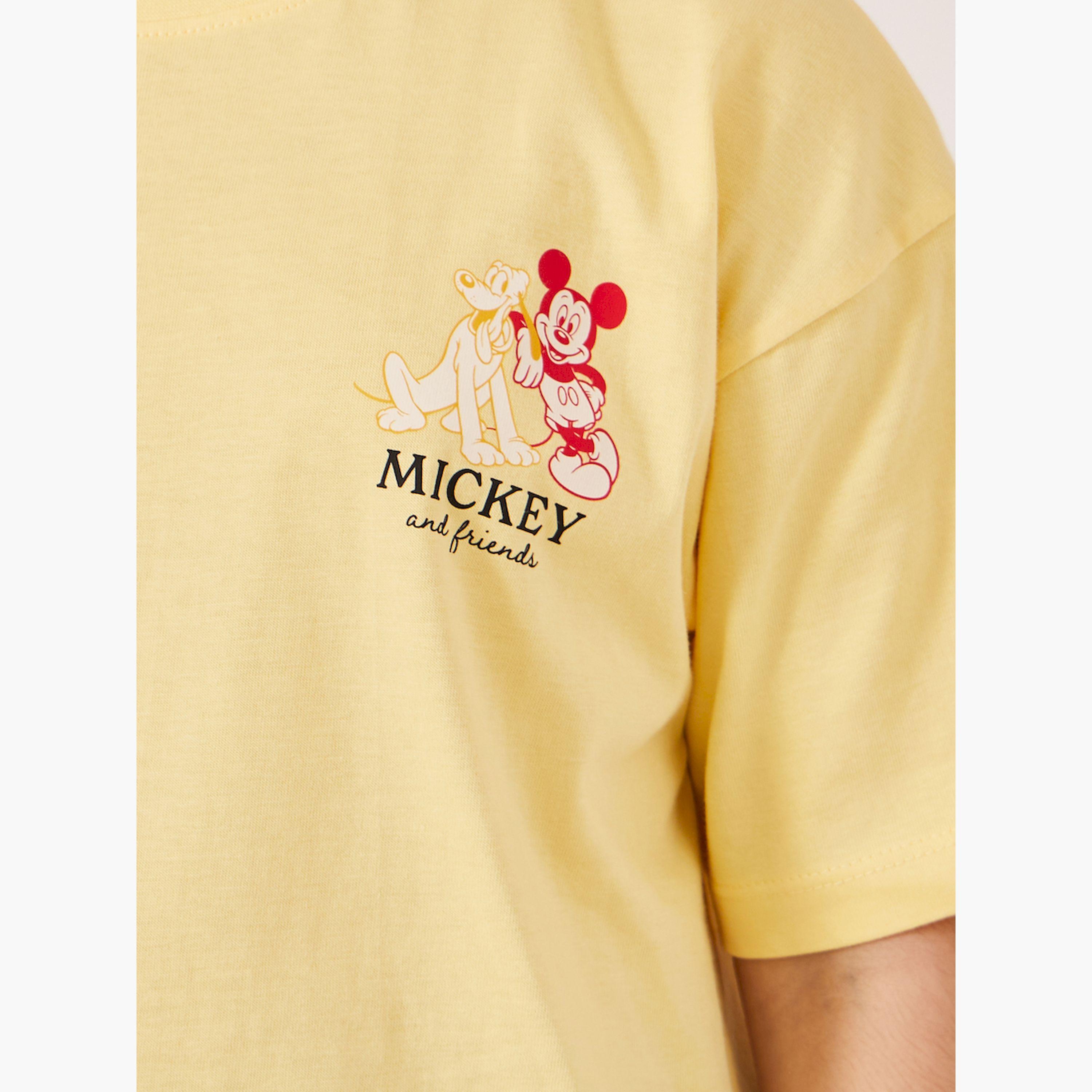 Styli Mickey and Friends Character Print Oversized T-Shirt-girls-clothing-tshirts-image-4