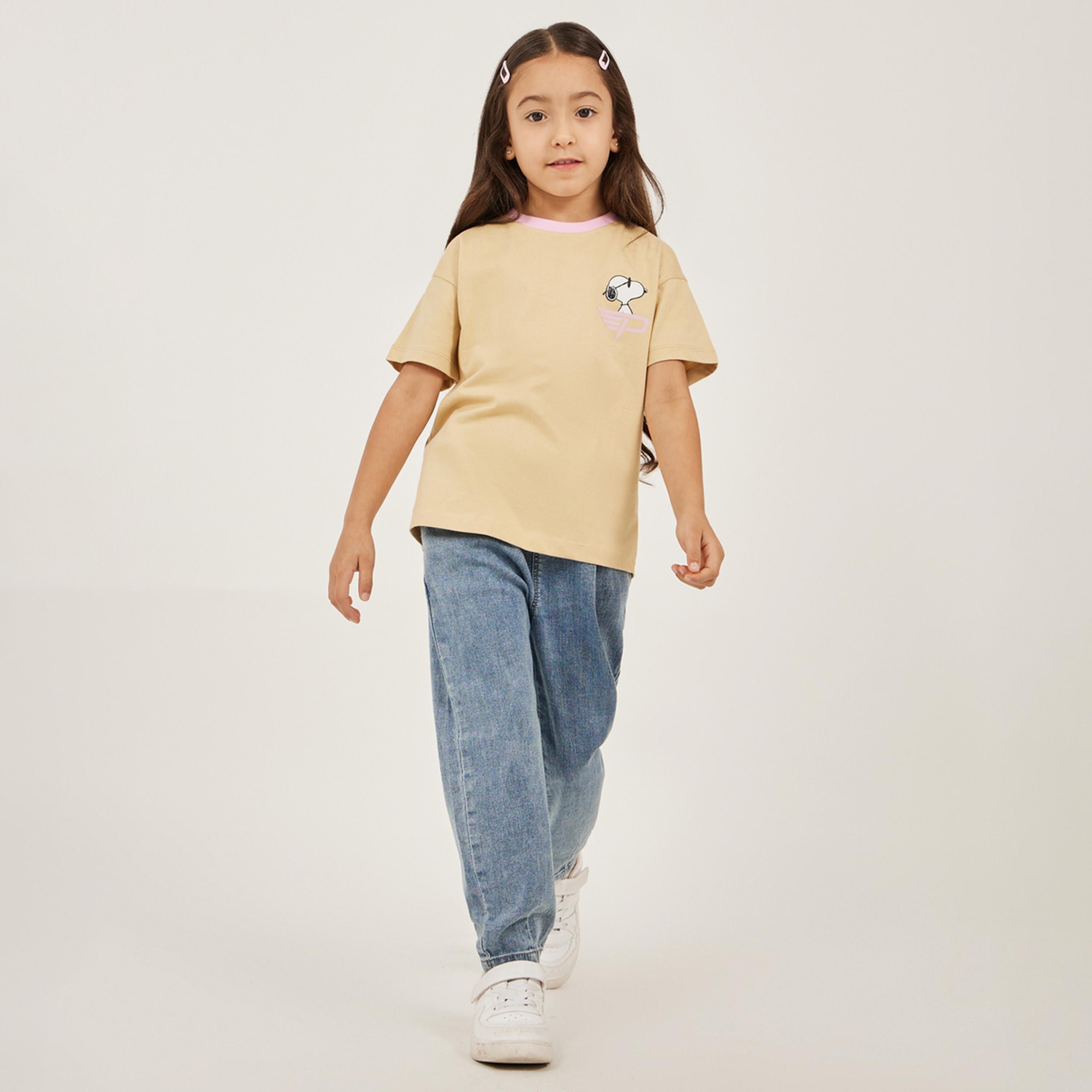 Styli Over Size Peanuts T-Shirt With Back Print-girls-clothing-tshirts-image-2