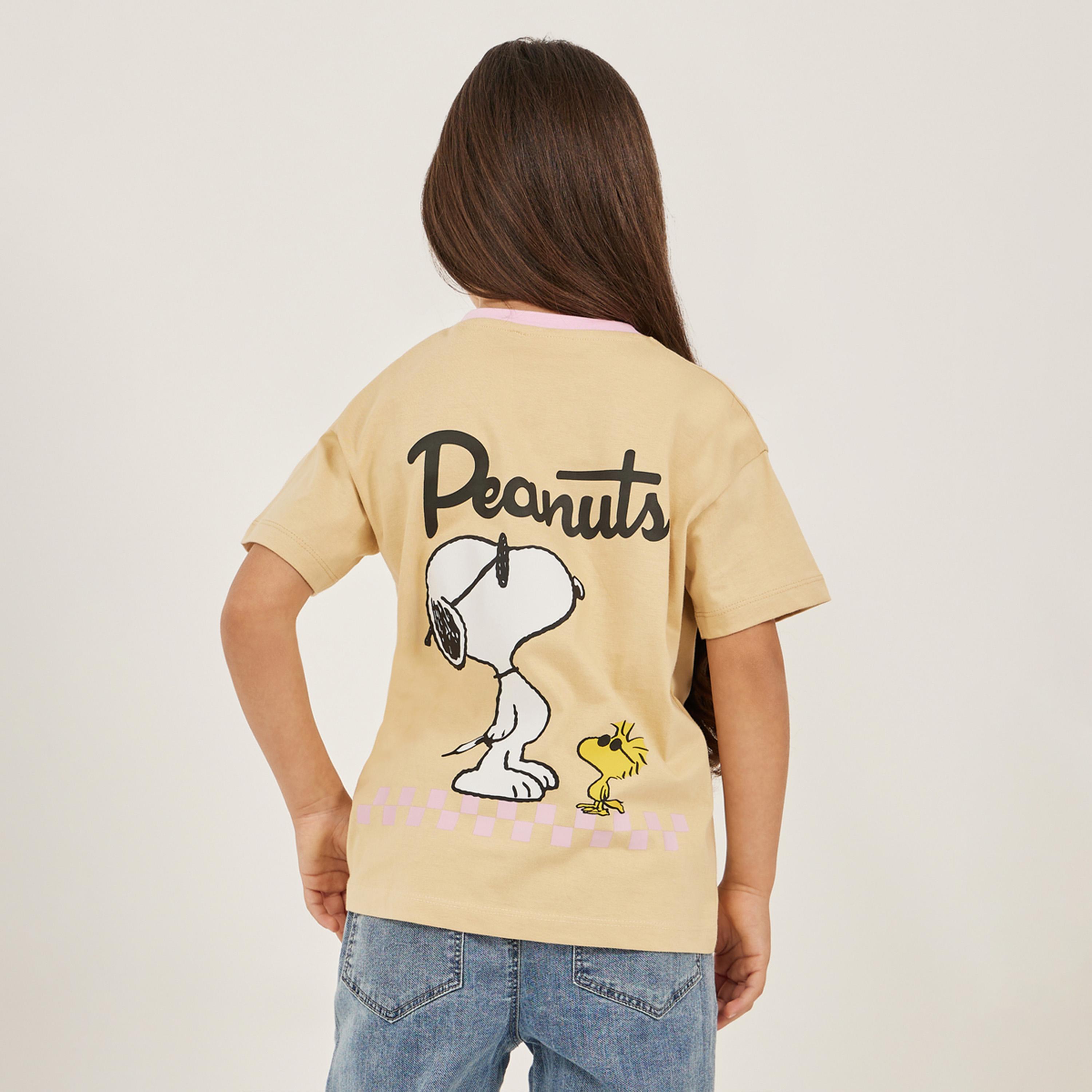 Styli Over Size Peanuts T-Shirt With Back Print-girls-clothing-tshirts-image-5