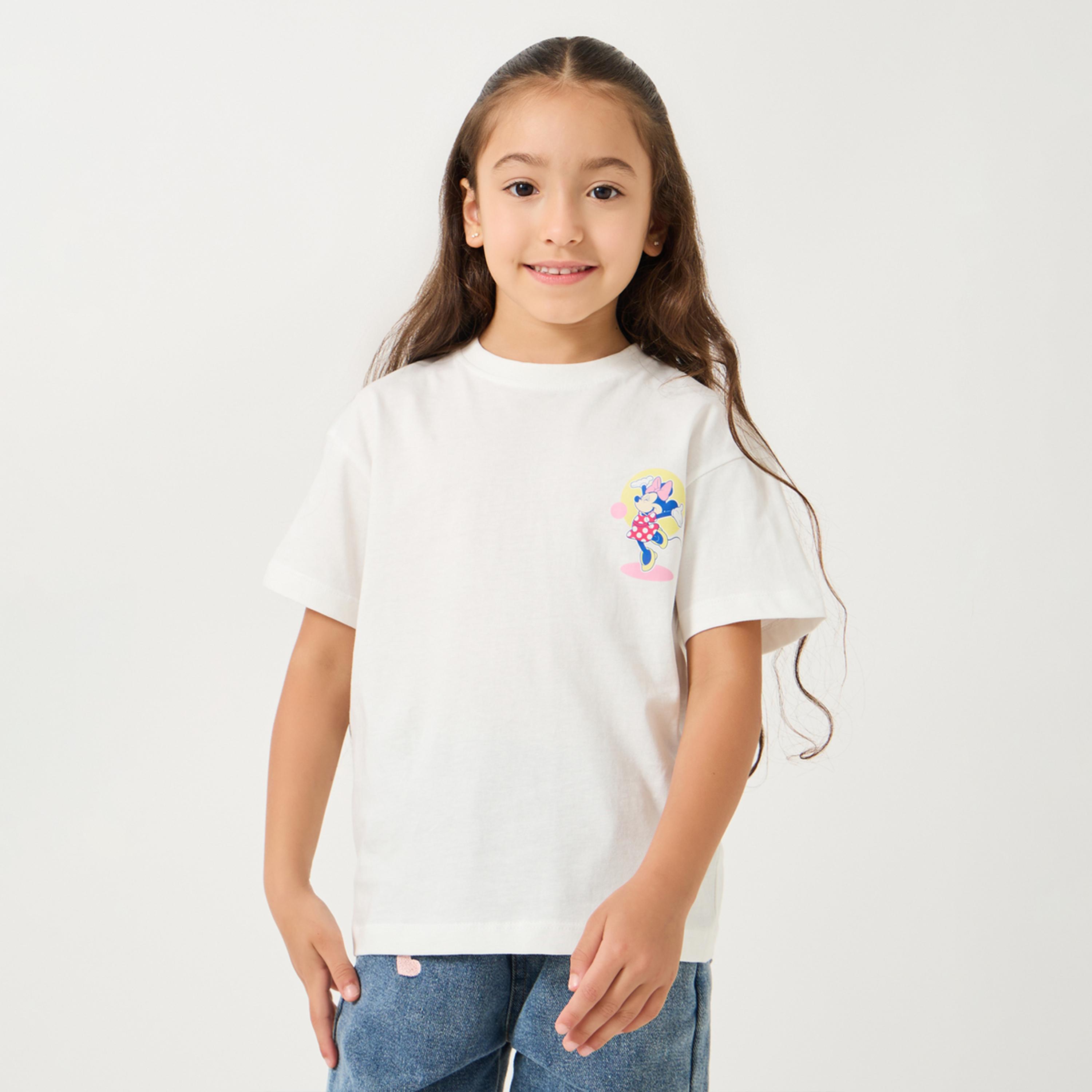 ستايلي - تي شيرت كبير الحجم بطباعة ميني ماوس أمامية وخلفية-girls-clothing-tshirts-image-1