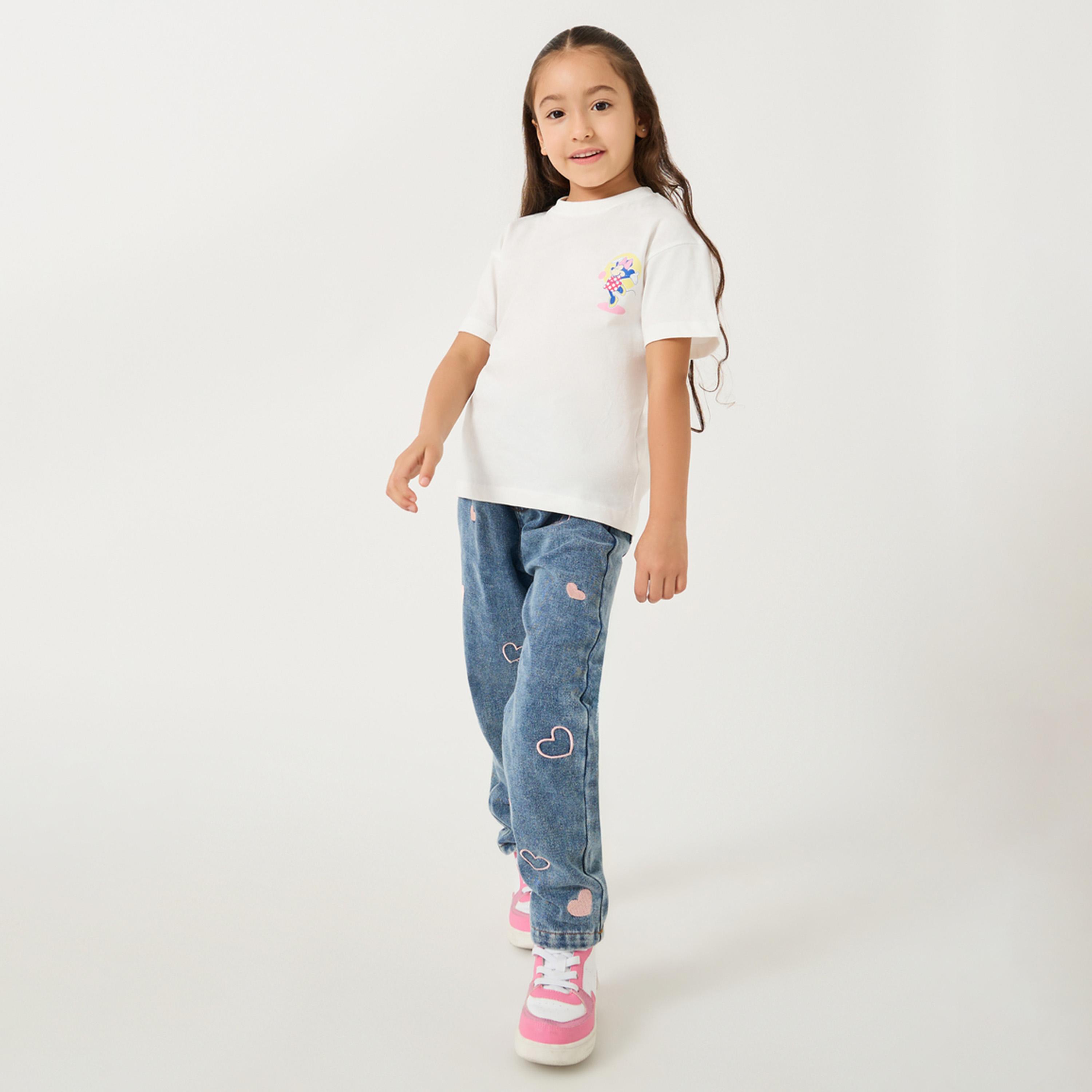Styli Over Size Minnie T-Shirt With Front And Back Graphic-girls-clothing-tshirts-image-2