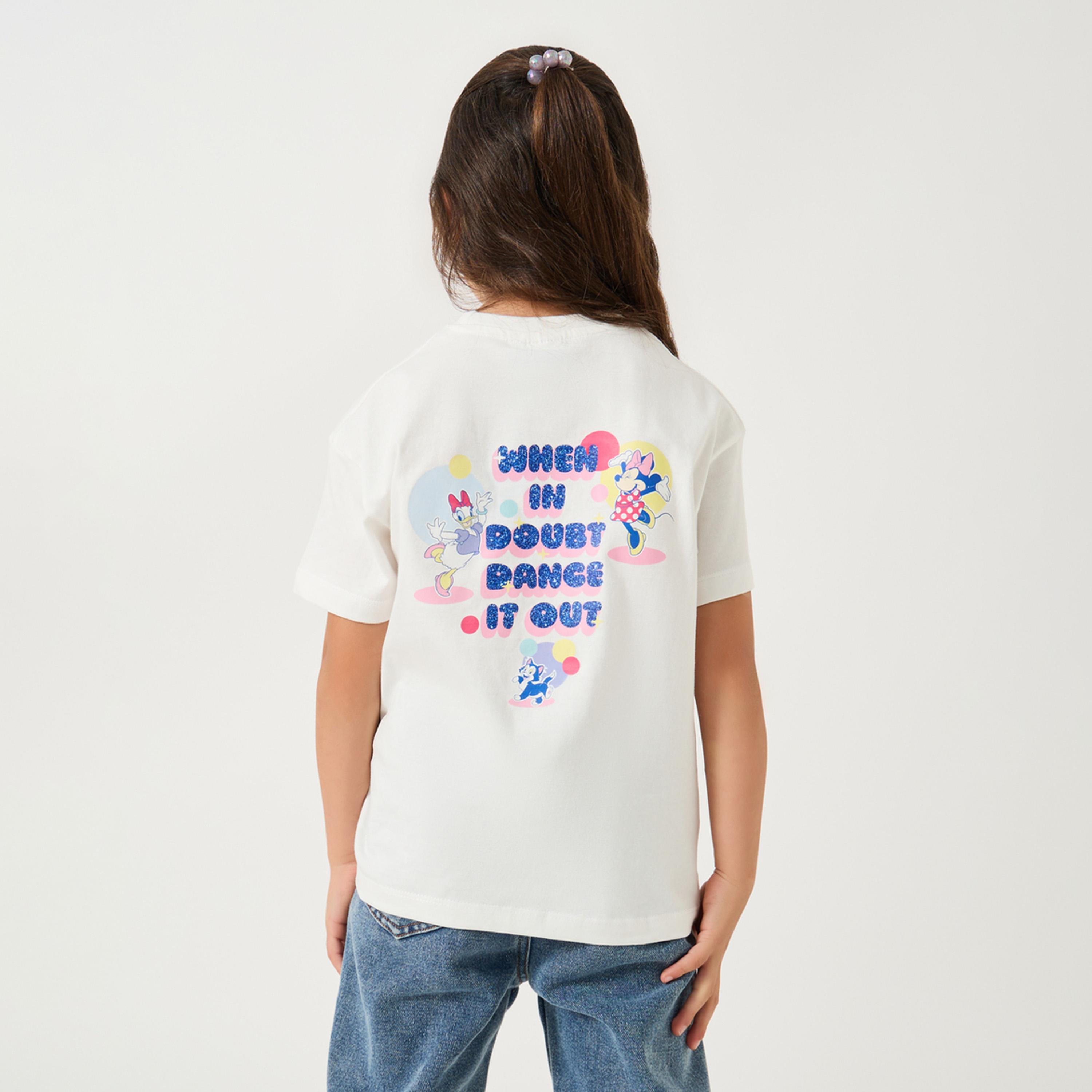 Styli Over Size Minnie T-Shirt With Front And Back Graphic-girls-clothing-tshirts-image-5