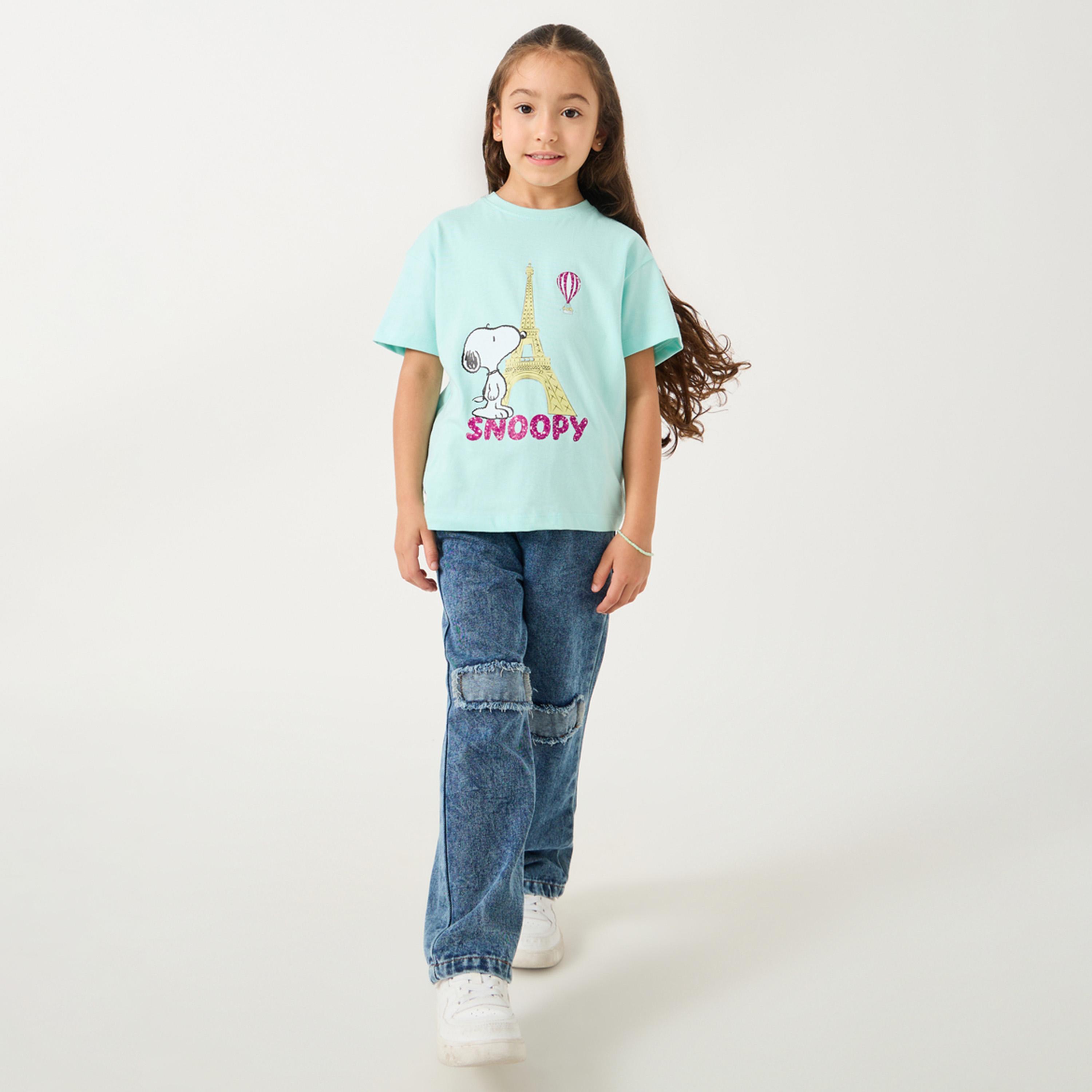 ستايلي - تي شيرت سنوبي كبير الحجم-girls-clothing-tshirts-image-2