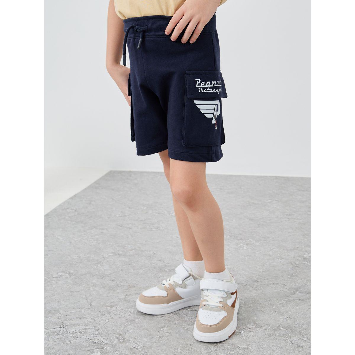 Styli Snoopy Graphic Print Shorts with Drawstring-boys-clothing-bottoms-shorts-image-1