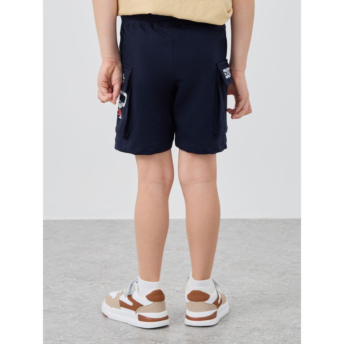 Styli Snoopy Graphic Print Shorts with Drawstring-boys-clothing-bottoms-shorts-image-4