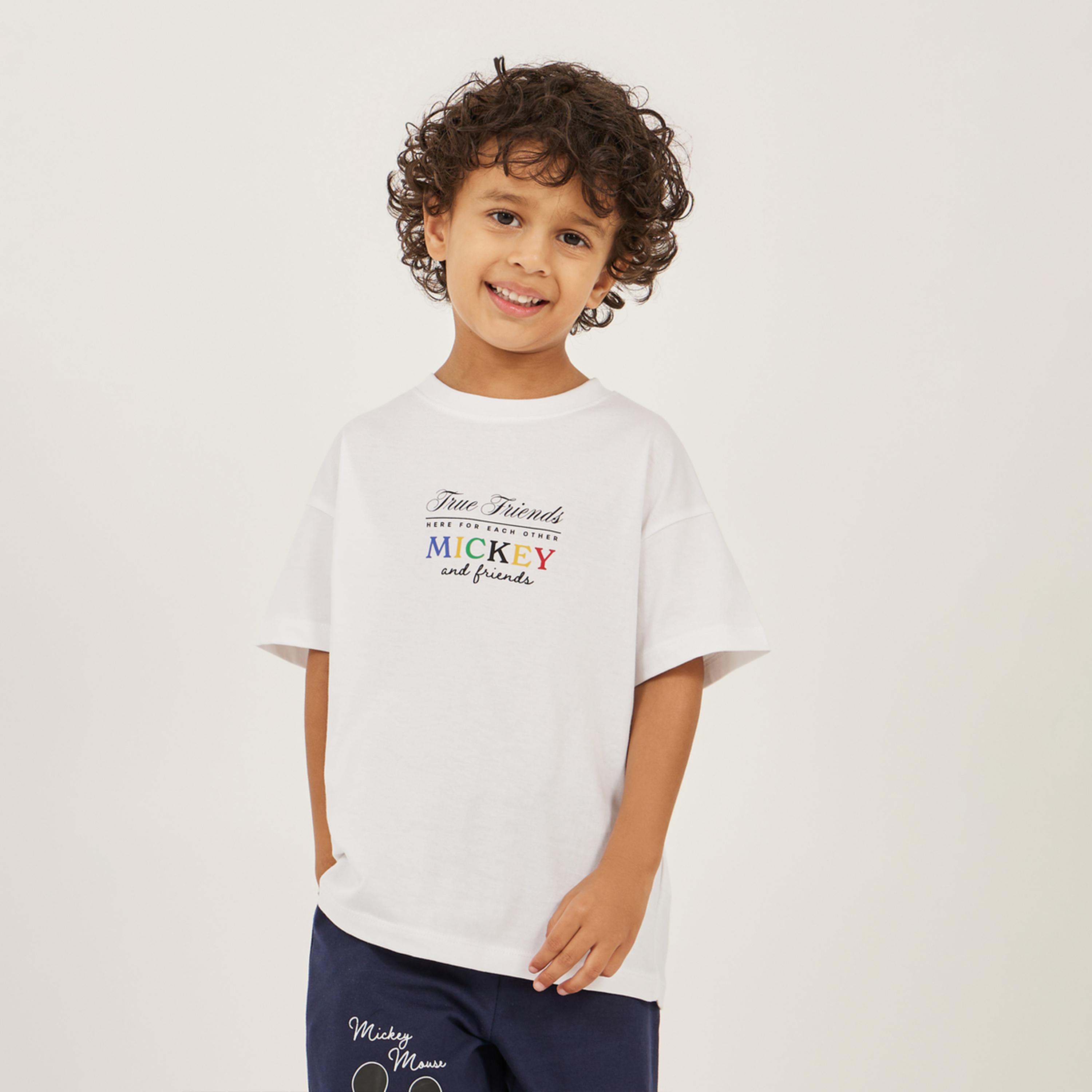 ستايلي - تي شيرت كبير الحجم بطبعة ميكي ماوس أمامية وخلفية-boys-clothing-tshirtsandpolos-image-1
