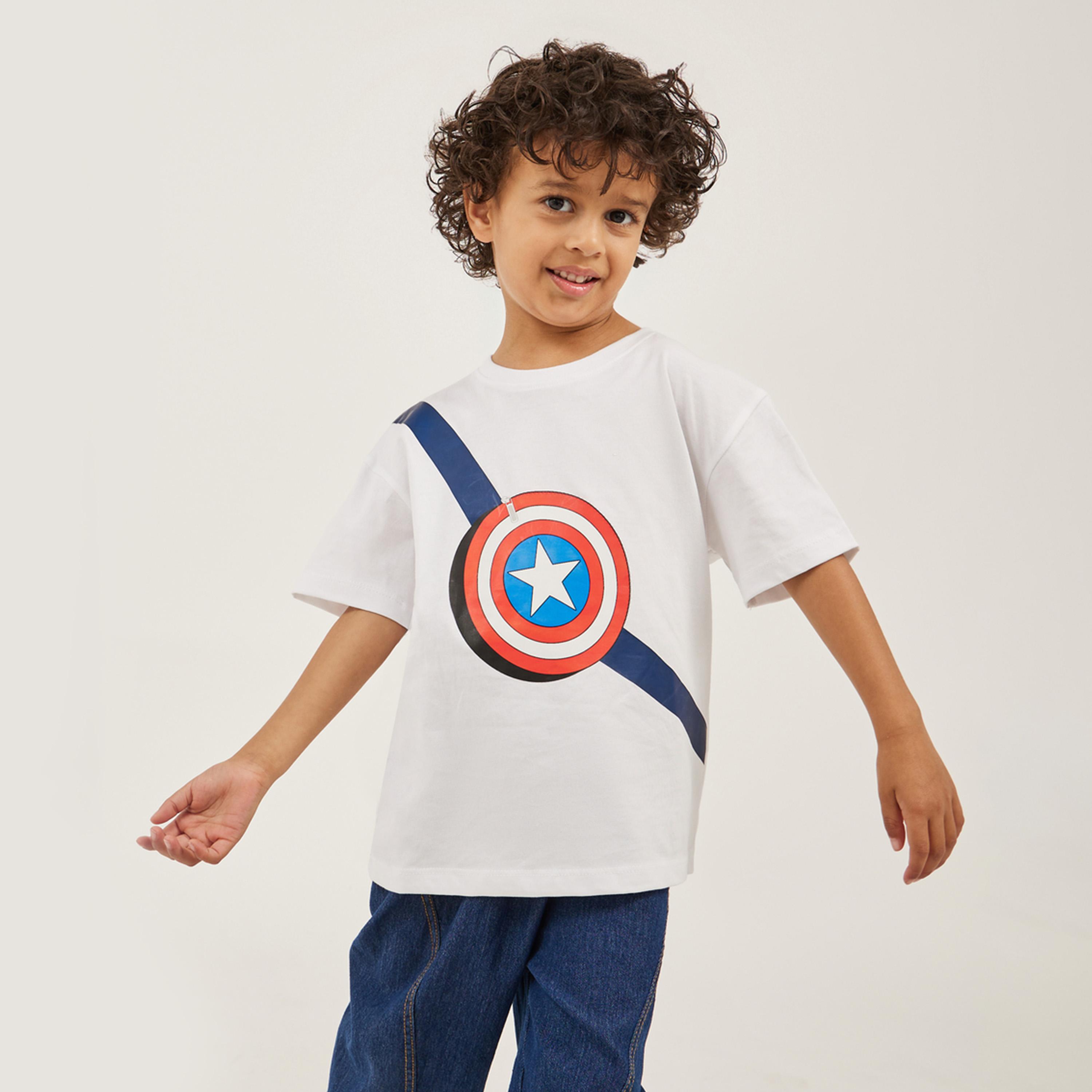 ستايلي - تي شيرت كابتن أمريكا كبير الحجم مع رسومات أمامية وخلفية-boys-clothing-tshirtsandpolos-image-1