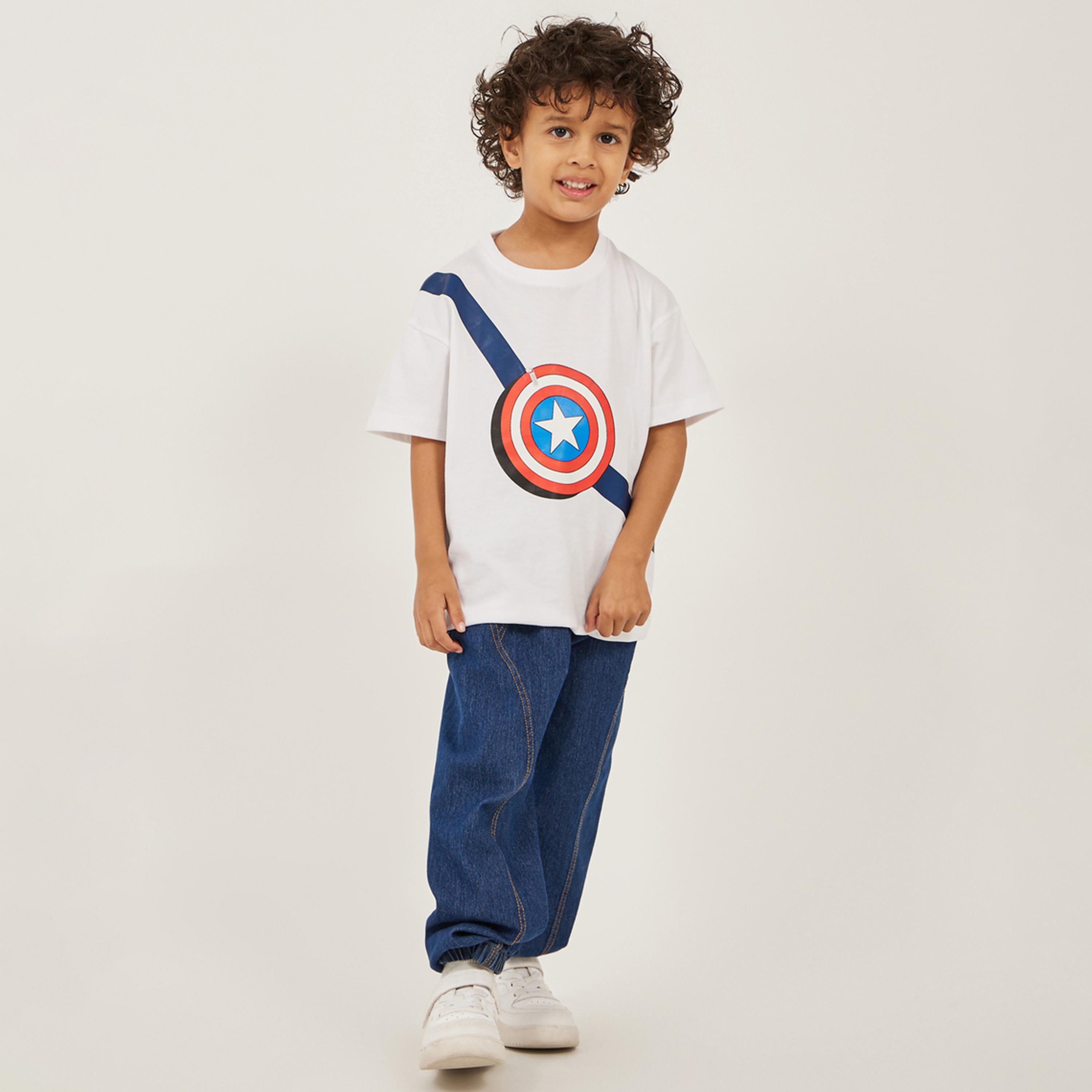 Styli Over Size Captain America T-Shirt With Front And Back Graphic-boys-clothing-tshirtsandpolos-image-2