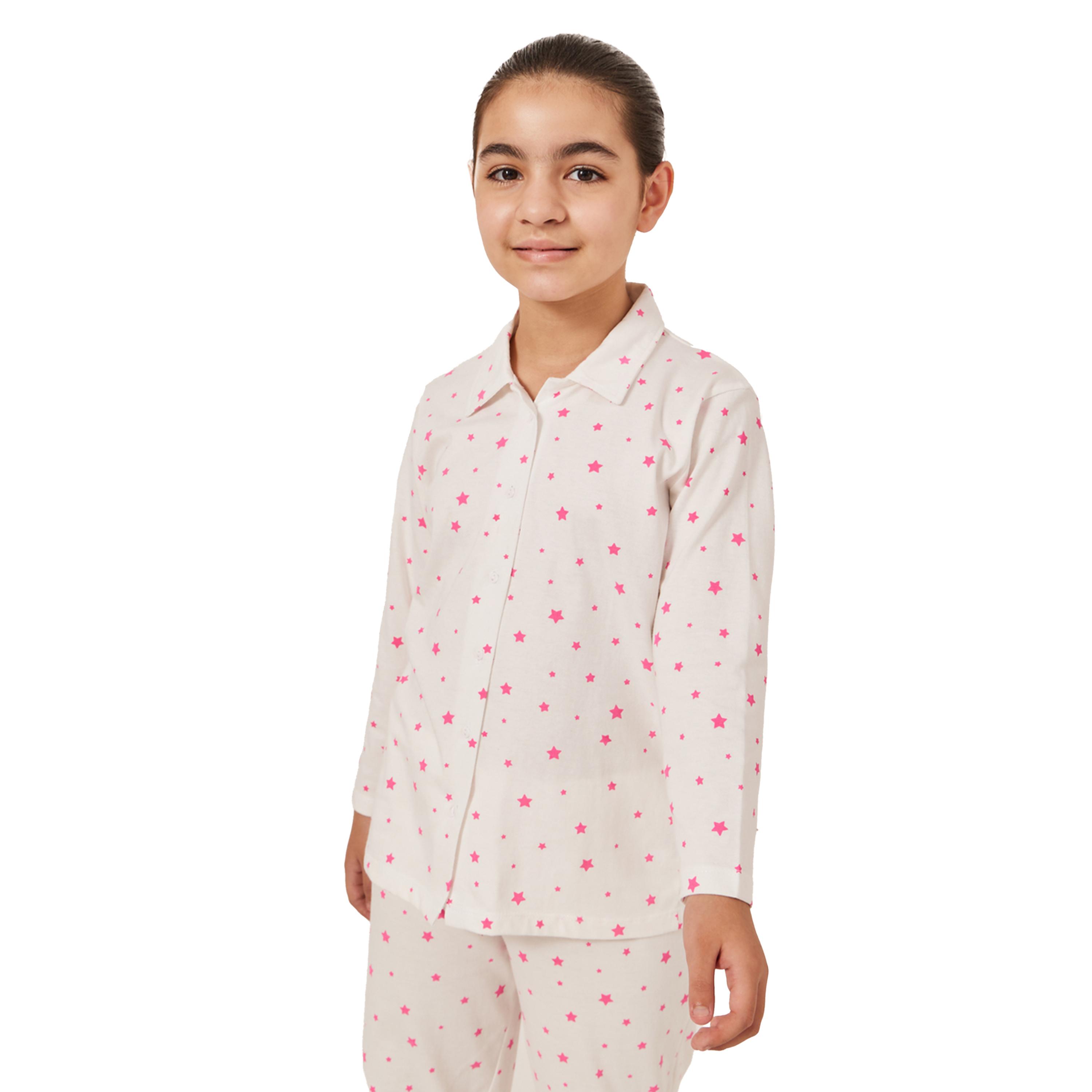 Styli All-Over Star Print Shirt and Pyjama Set-girls-clothing-setsandcoords-image-2