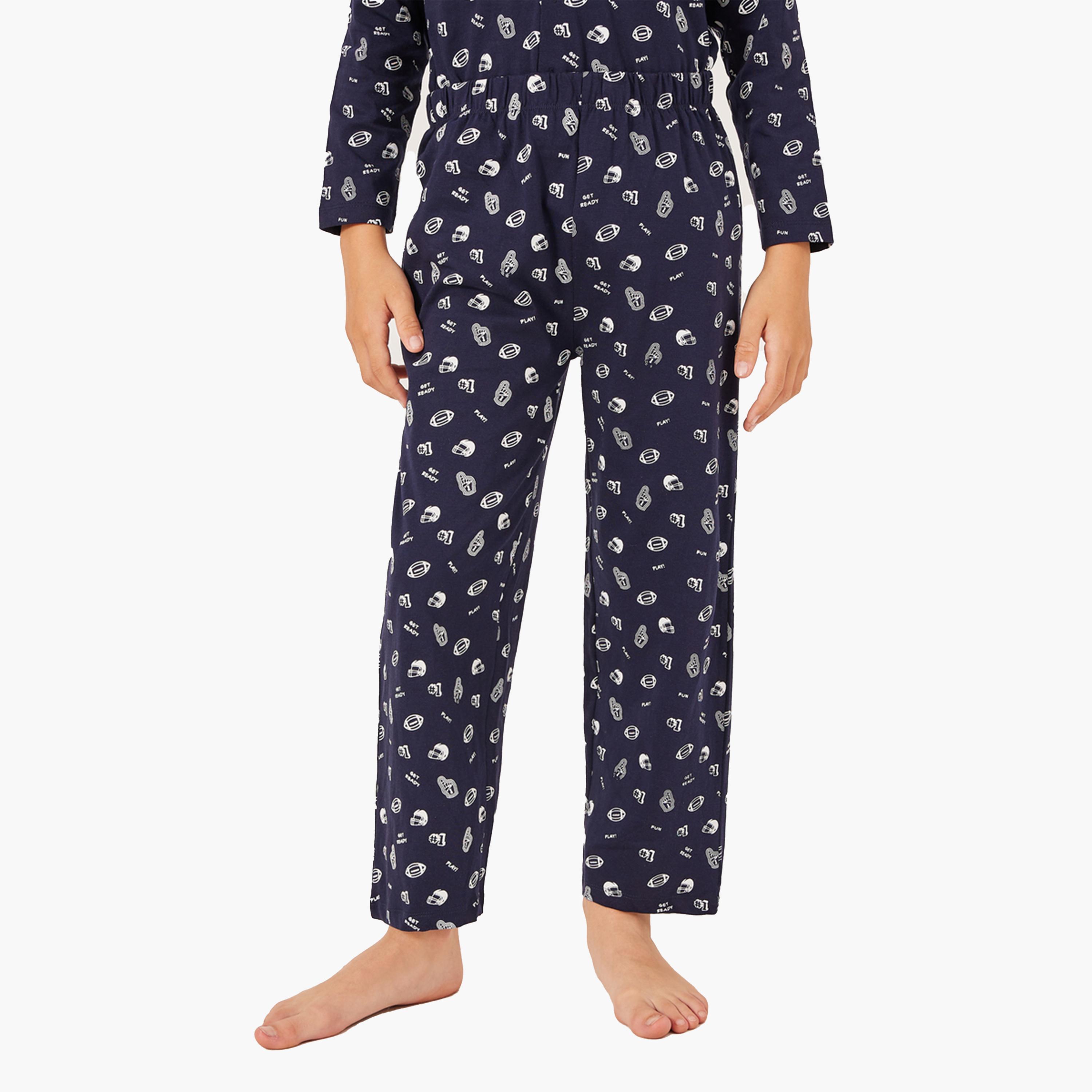 ستايلي-  بيجاما وقميص بأكمام طويلة بطبعة زهور الأقحوان-boys-clothing-setsandcoords-image-6