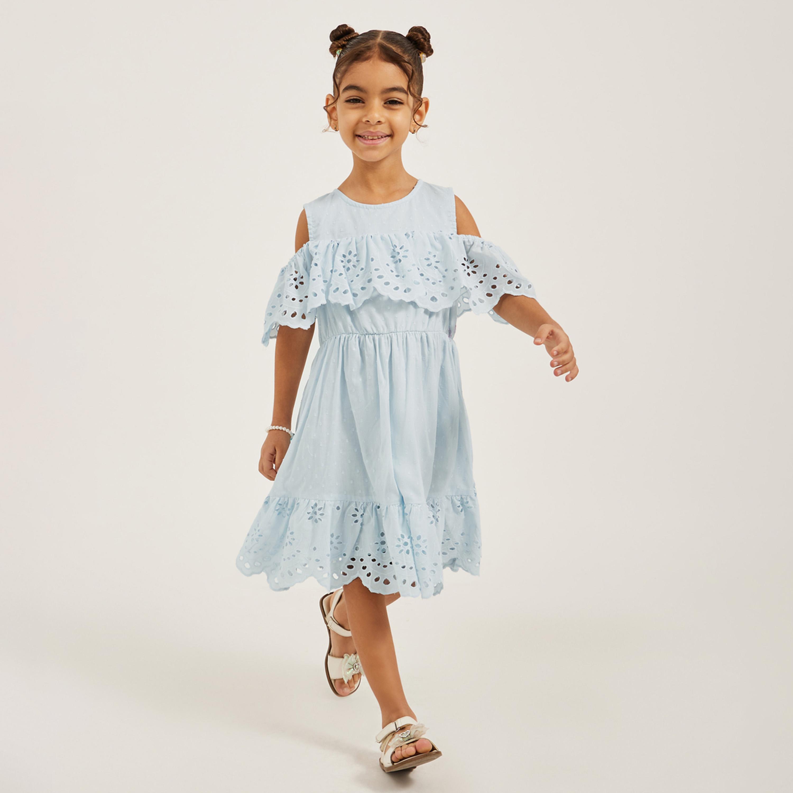 ستايلي - فستان شيفلي مكشوف الكتفين-girls-clothing-dressesandjumpsuits-image-1