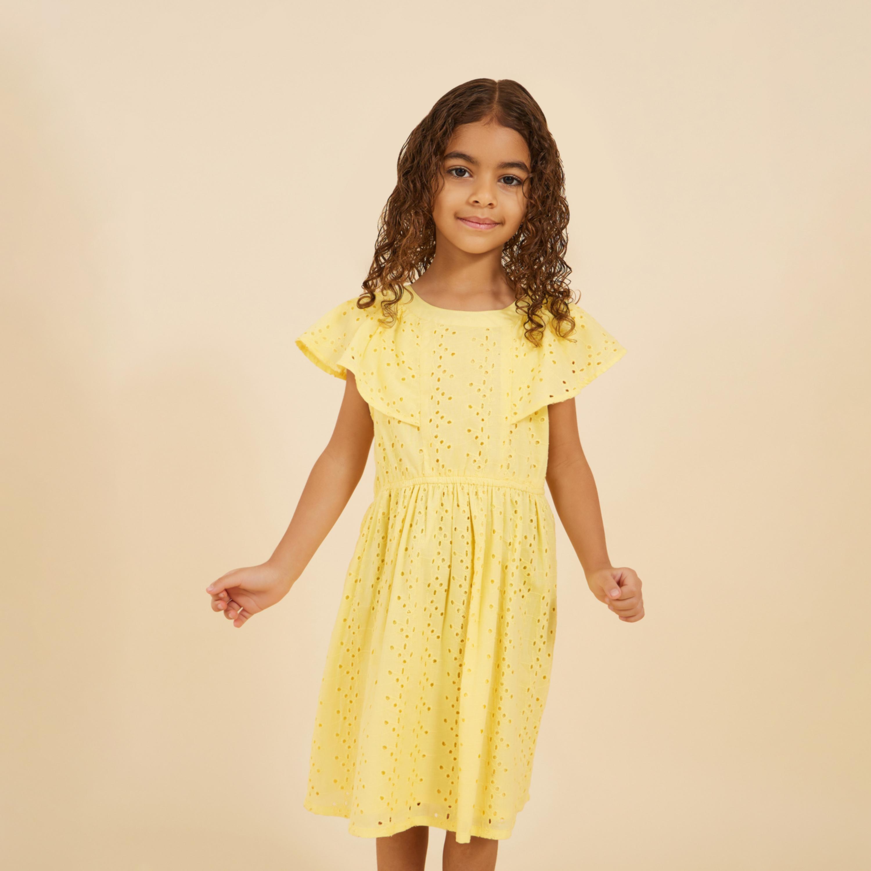 Styli Schiffly Dress With Frills-girls-clothing-dressesandjumpsuits-image-2