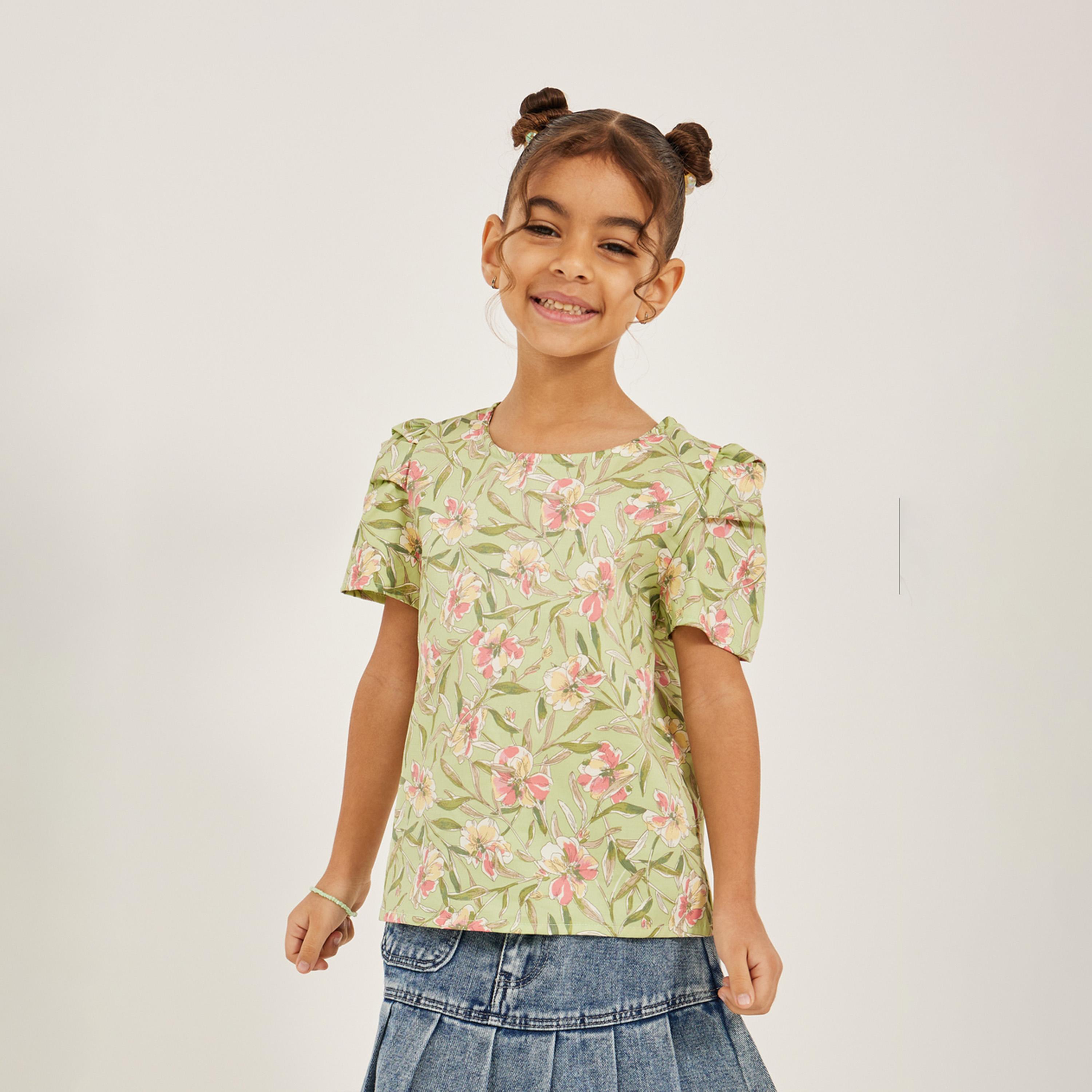 ستايلي - قميص من قماش البوبلين بأكمام مفصلة-girls-clothing-blousesandshirts-image-1