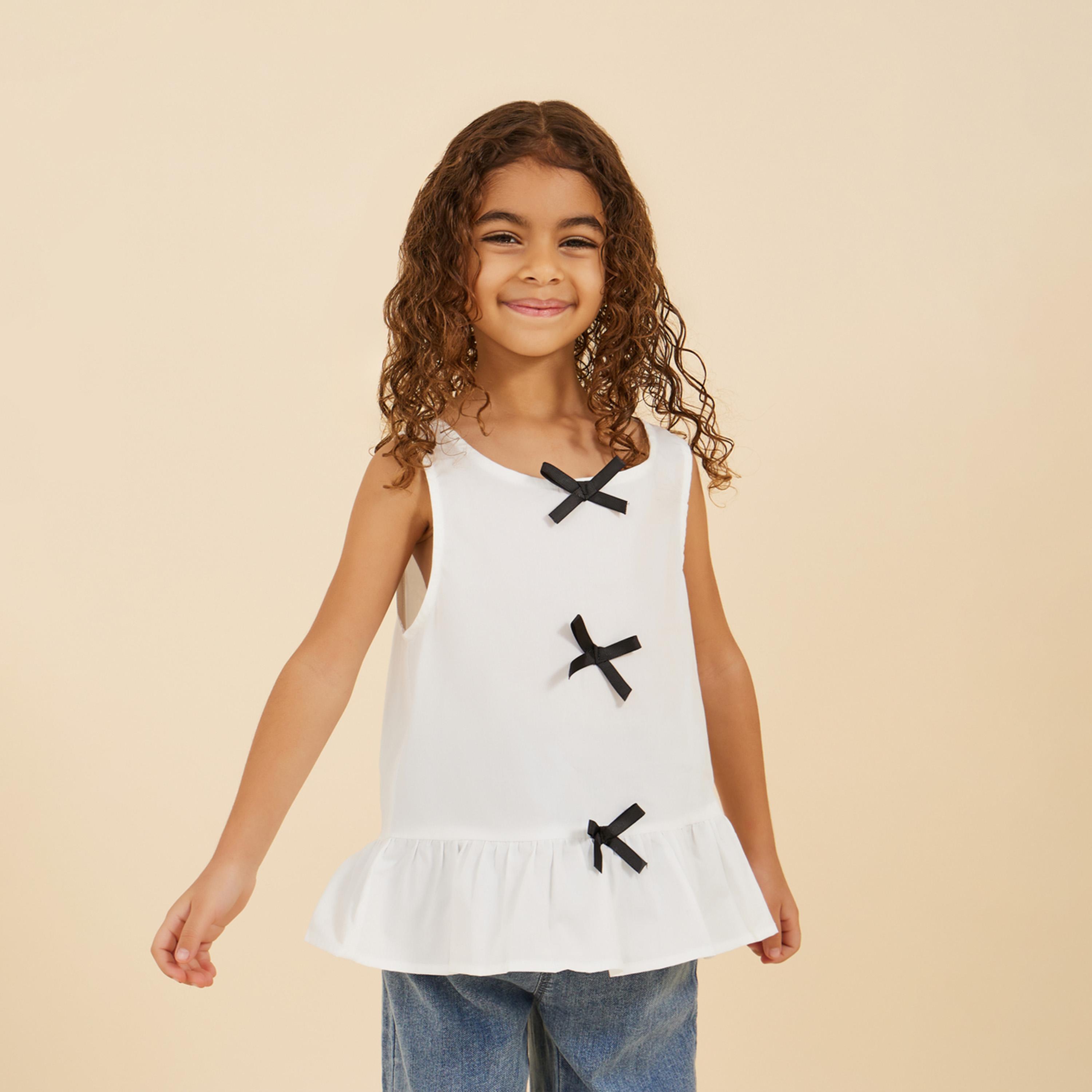 Styli Peplum Louse With Velour Bows-girls-clothing-blousesandshirts-image-1