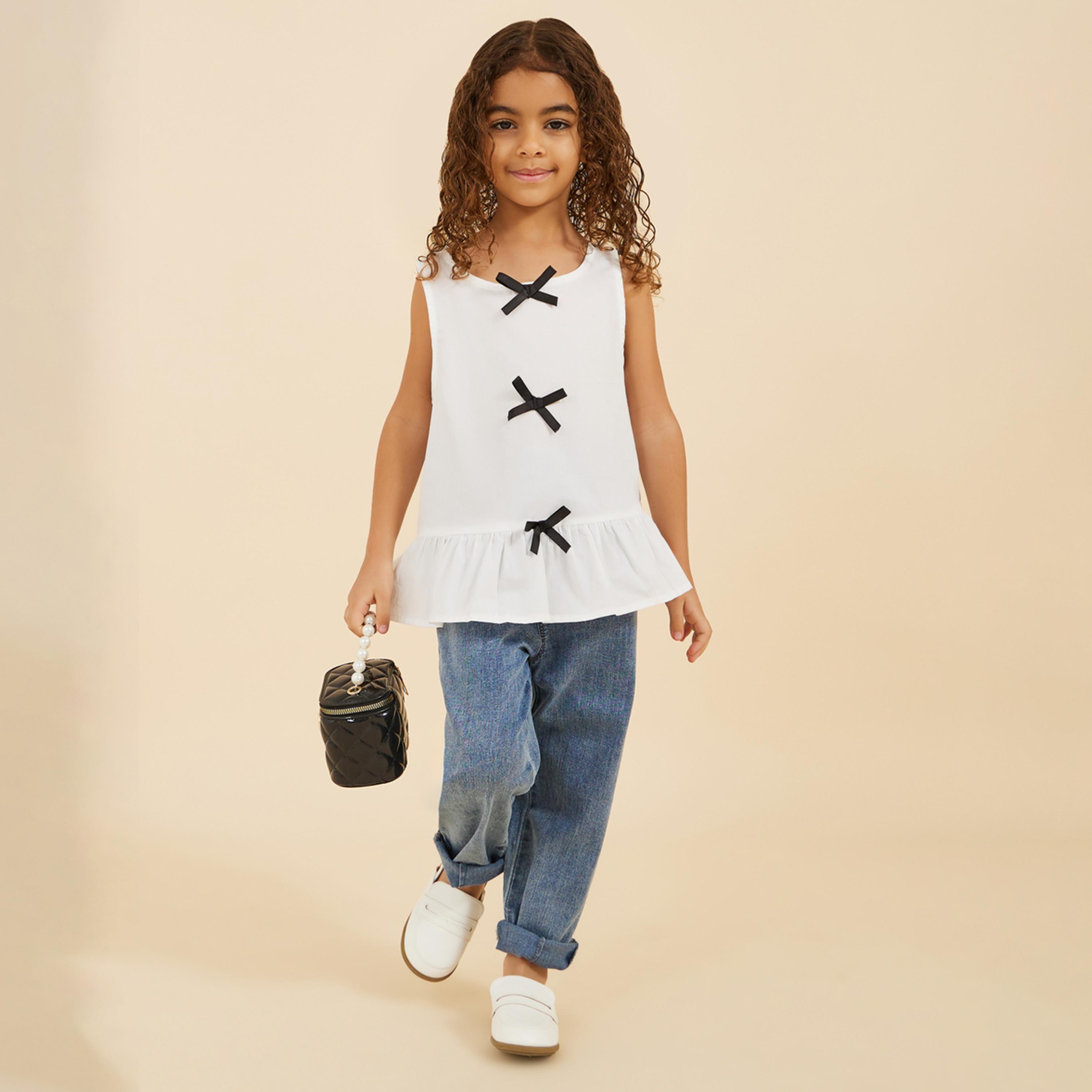 Styli Peplum Louse With Velour Bows-girls-clothing-blousesandshirts-image-2