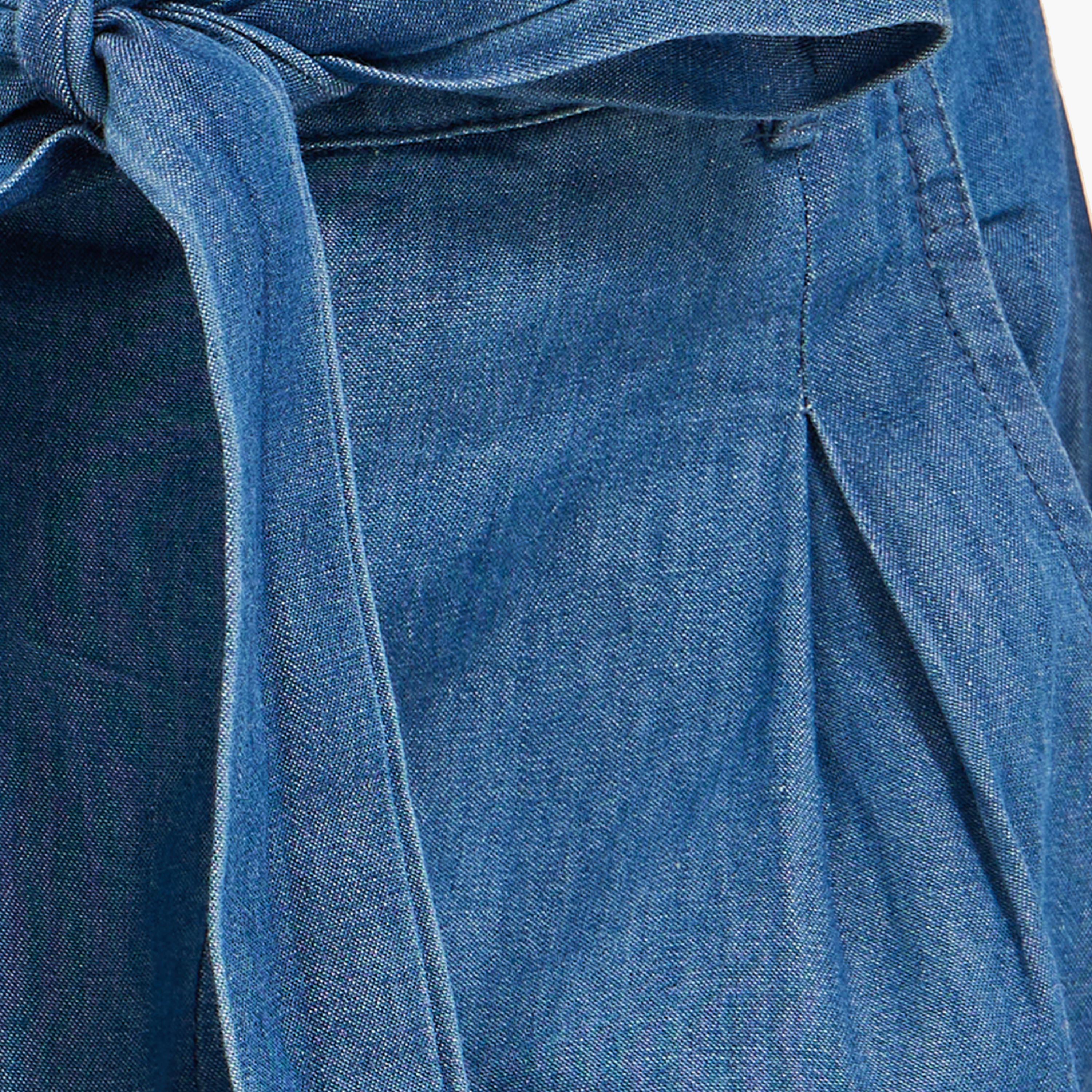 ستايلي - بنطال جينز سادة مع تفاصيل رباط-girls-clothing-bottoms-trousers-image-3