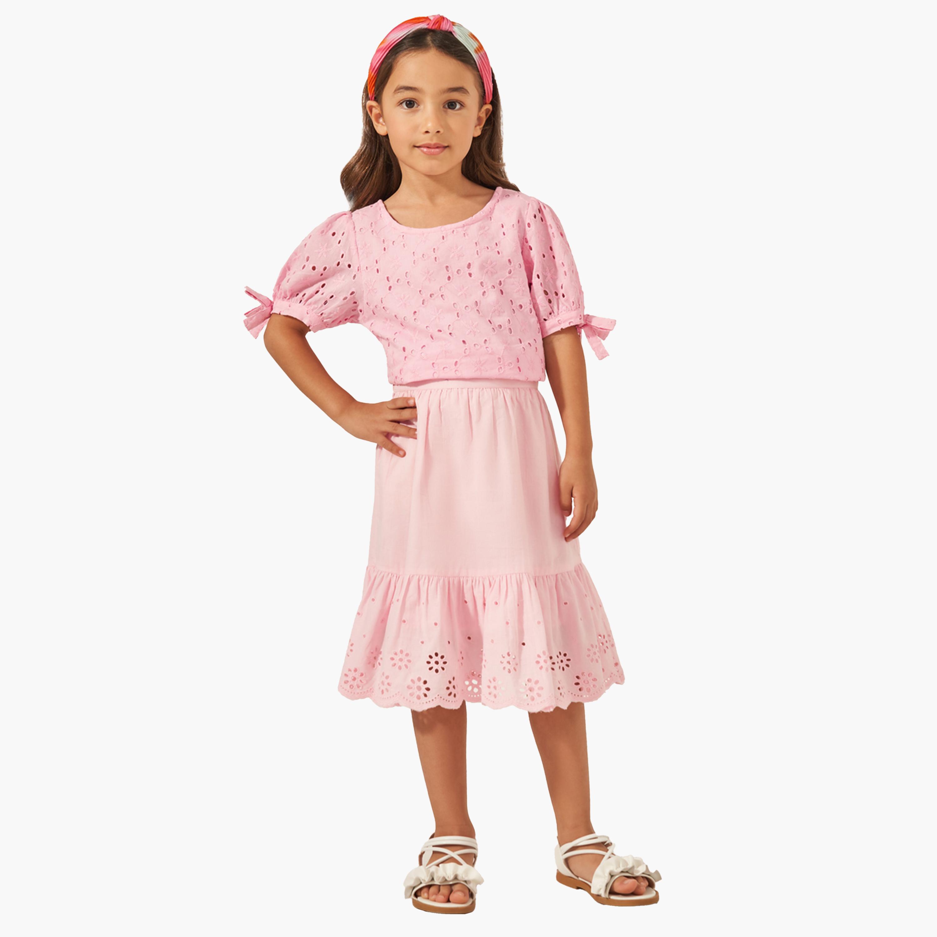 ستايلي - تنورة شيفلي ميدي بقصّة A-girls-clothing-bottoms-skirts-image-2