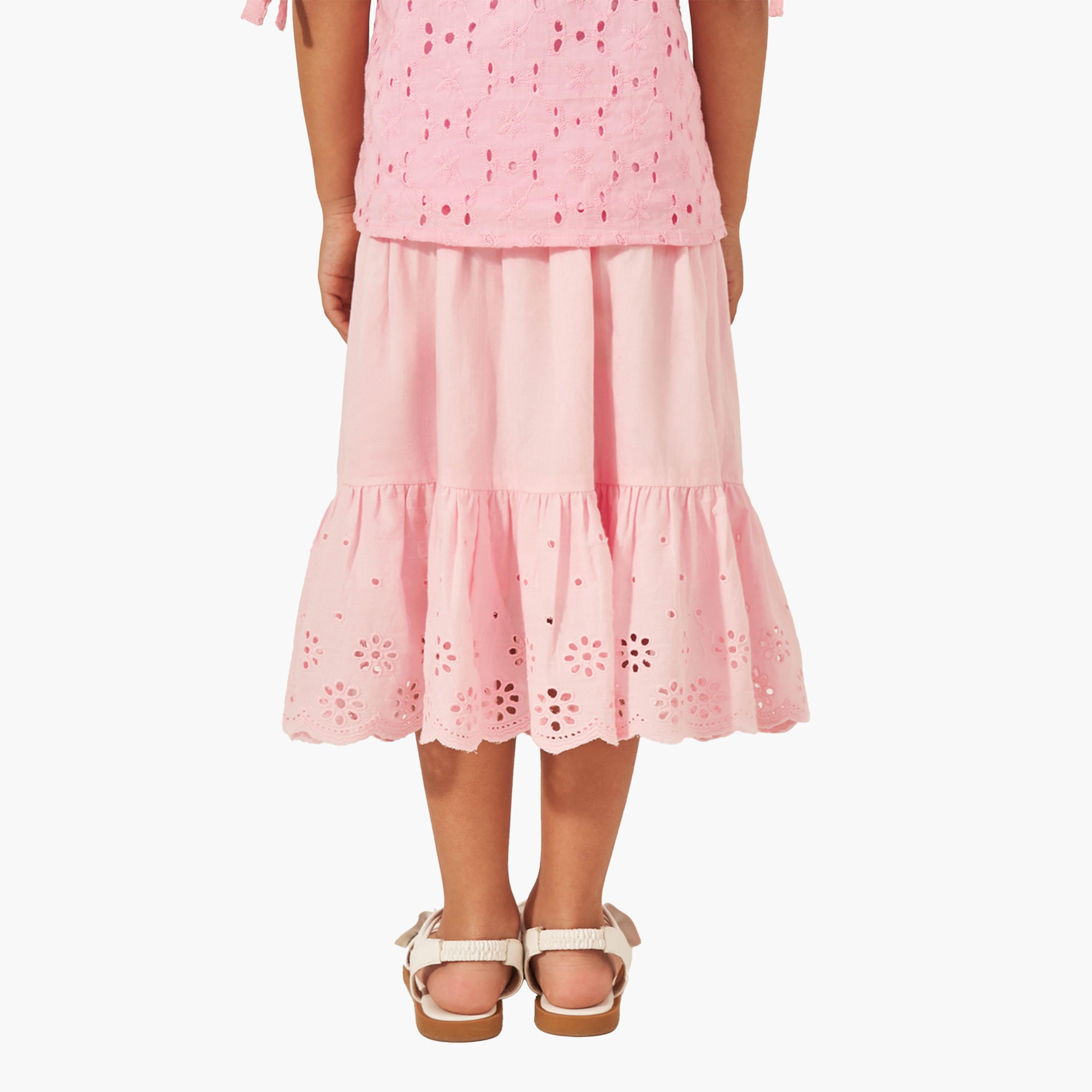 ستايلي - تنورة شيفلي ميدي بقصّة A-girls-clothing-bottoms-skirts-image-4