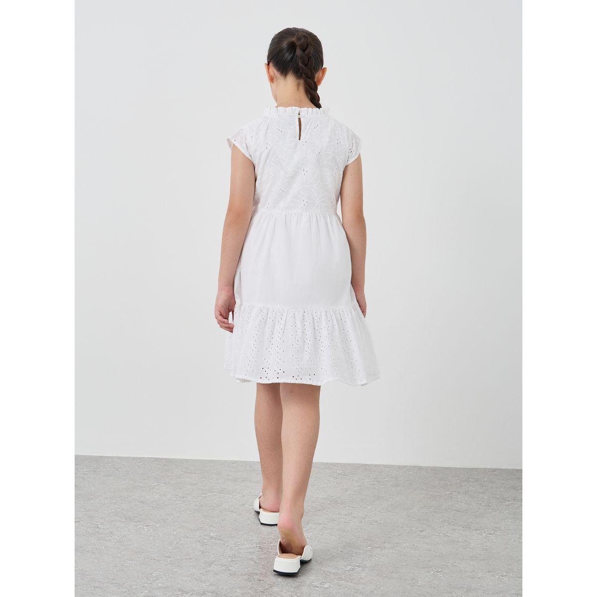 فستان شيفلي بأكمام كاب وتفاصيل كشكش-girls-clothing-dressesandjumpsuits-image-4