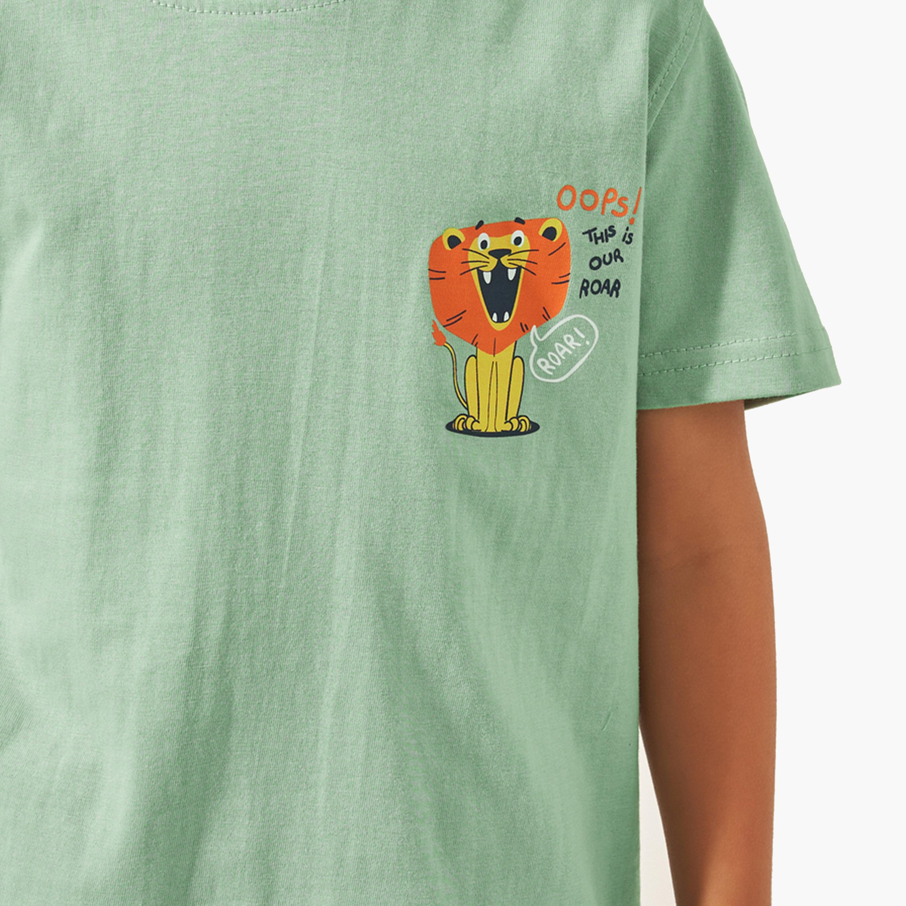 ستايلي-  تي شيرت بأكمام قصيرة وطبعة جرافيكية-boys-clothing-tshirtsandpolos-image-3