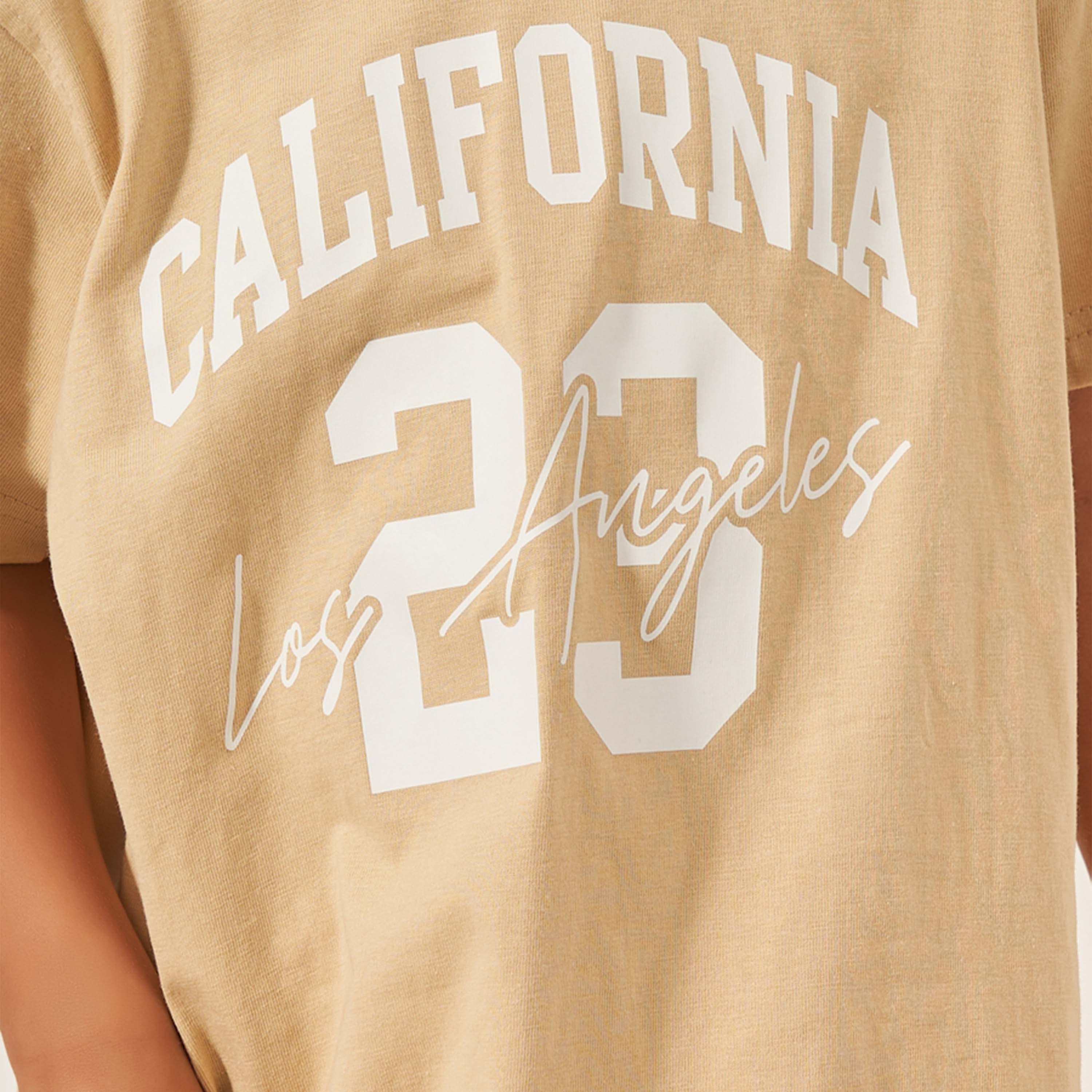 Styli Slogan Print Short Sleeve T-Shirt and Shorts Set-boys-clothing-setsandcoords-image-3