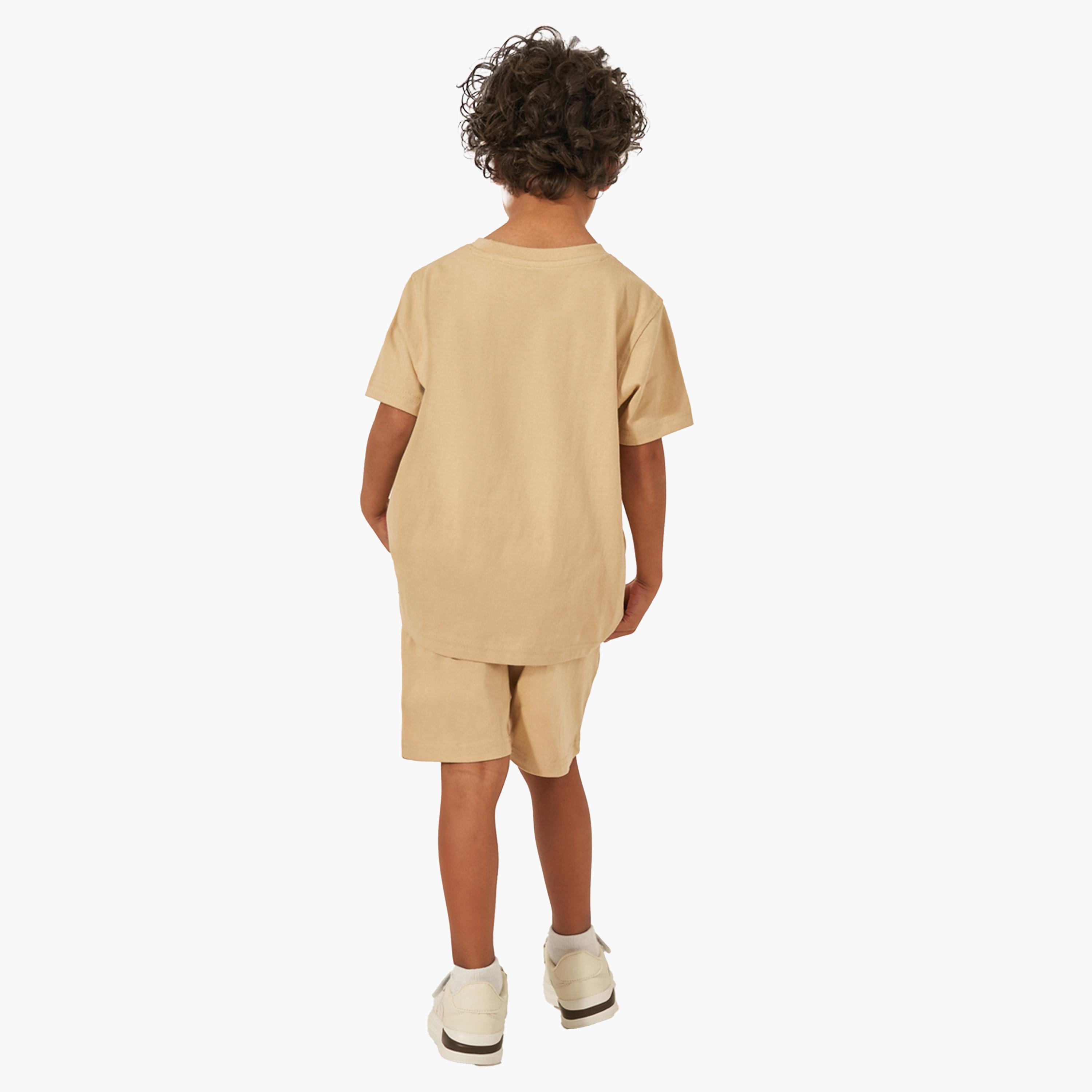 Styli Slogan Print Short Sleeve T-Shirt and Shorts Set-boys-clothing-setsandcoords-image-5
