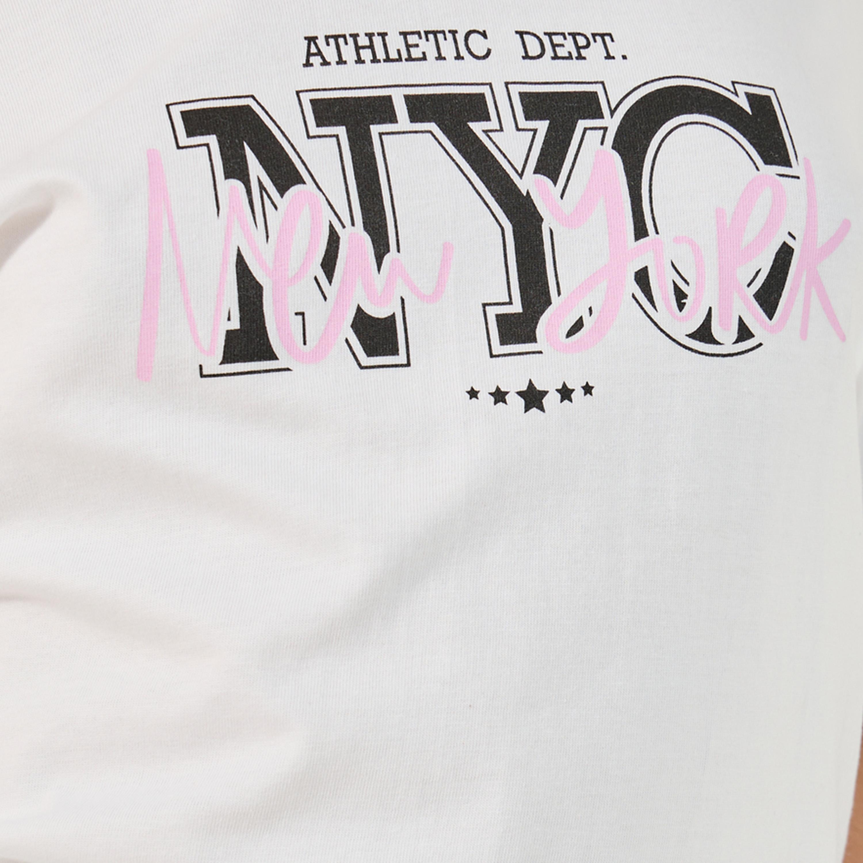 Styli Regular Fit Round Neck T-Shirt and Shorts Set-girls-clothing-setsandcoords-image-4