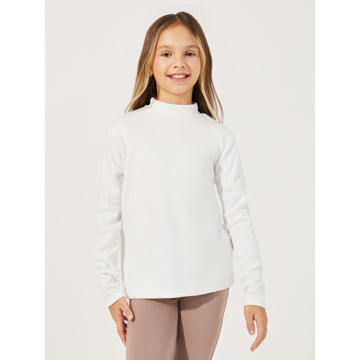 تيشيرت سادة بياقة عالية وأكمام طويلة-girls-clothing-tshirts-image-1