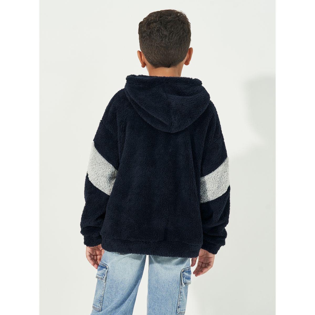 Styli Colorblock Zipper Fuzzy Thermal Hooded Jacket-boys-clothing-jacketsandcoats-image-4