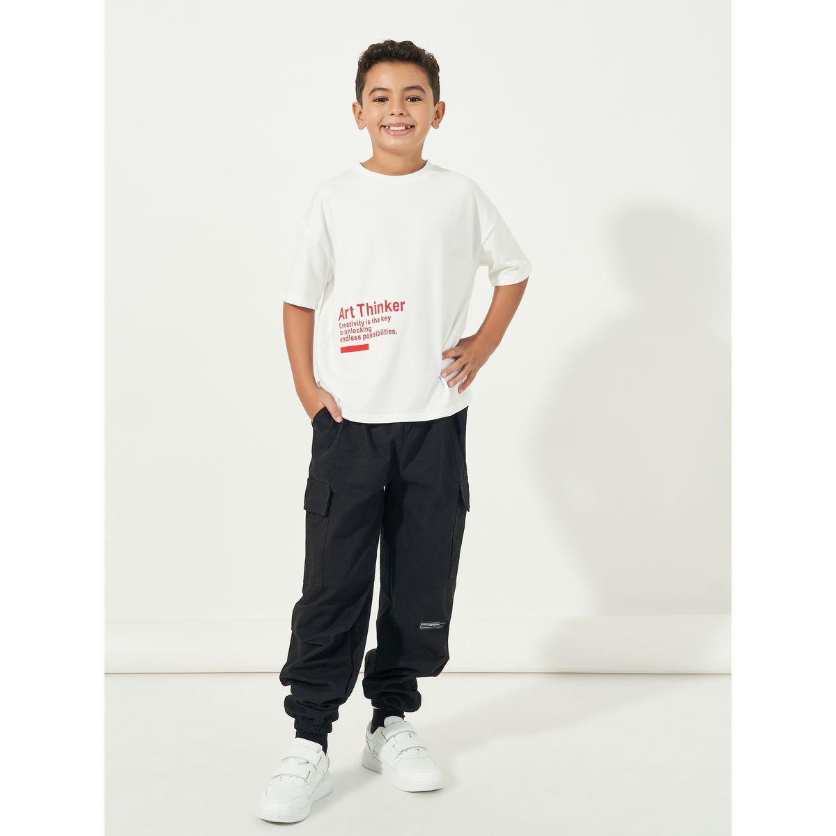 Styli Slogan Print Round Neck Oversized T-shirt-boys-clothing-tshirtsandpolos-image-2