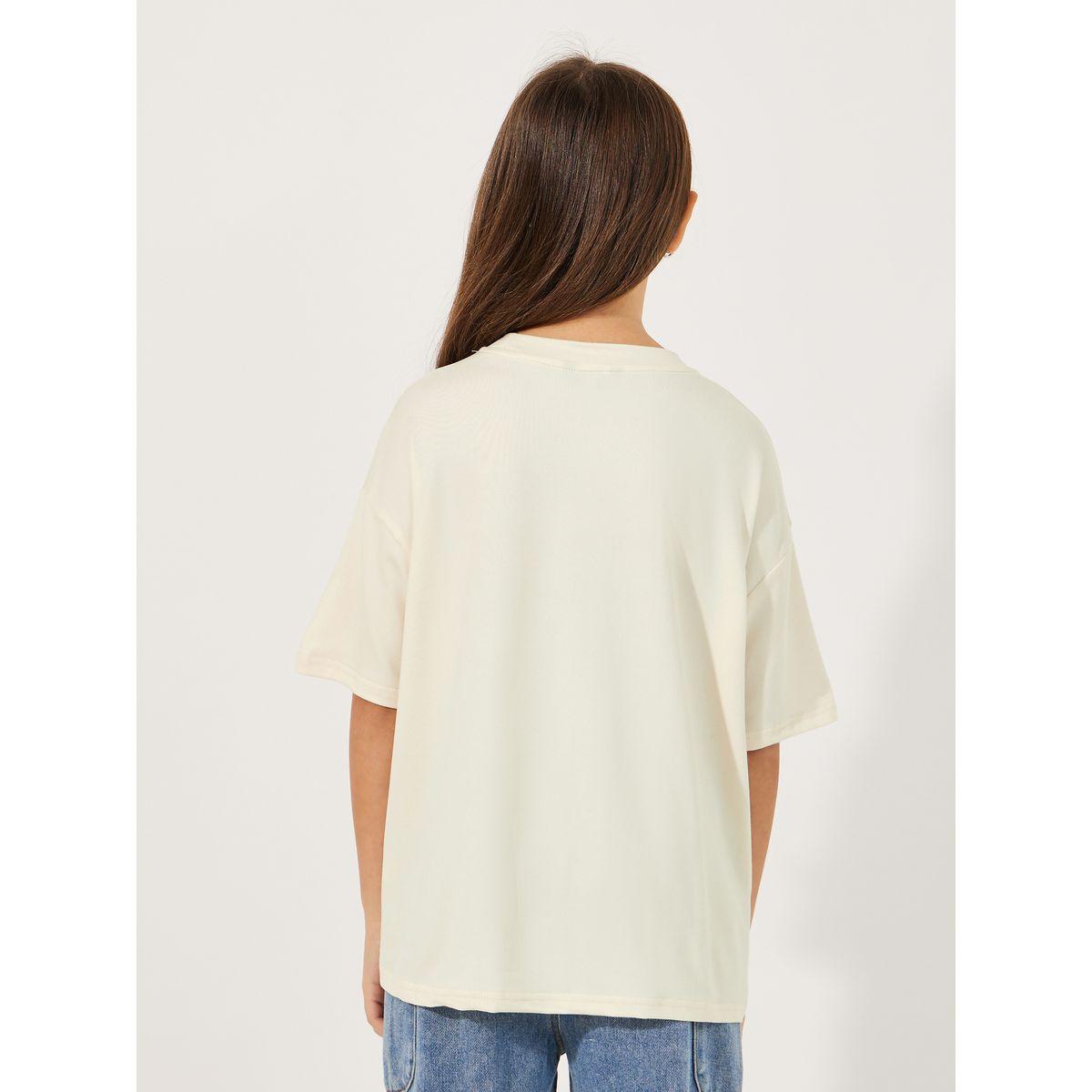 Styli Slogan Print Round Neck Oversized T-Shirt-girls-clothing-tshirts-image-4