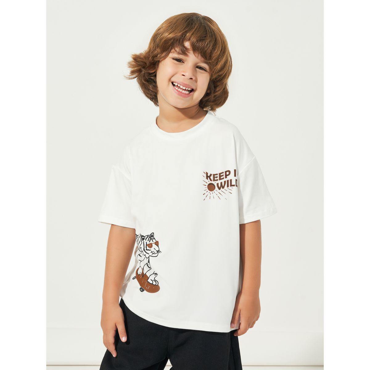 تيشيرت فضفاض بطبعة جرافيك وأكمام قصيرة-boys-clothing-tshirtsandpolos-image-1