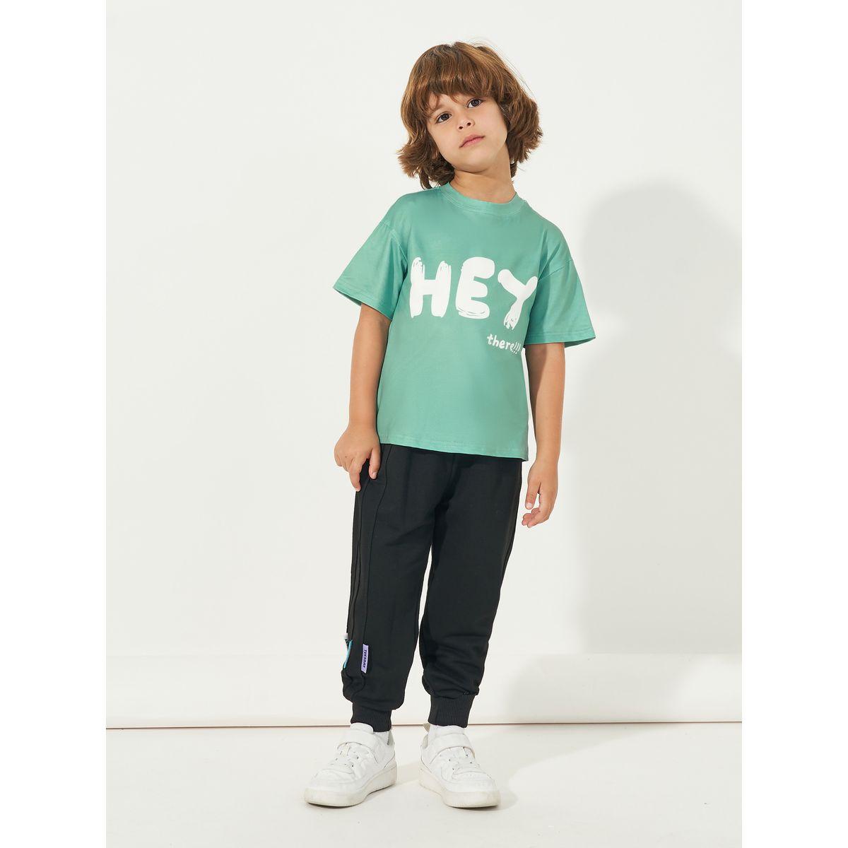 تيشيرت فضفاض بطبعة كتابة وأكمام قصيرة-boys-clothing-tshirtsandpolos-image-2