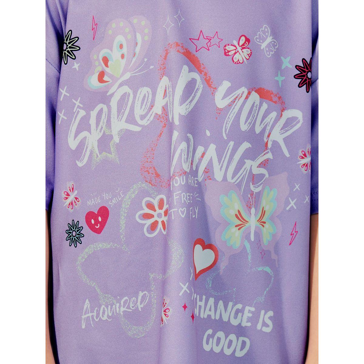تيشيرت فضفاض بطبعة جرافيك وياقة دائرية-girls-clothing-tshirts-image-3