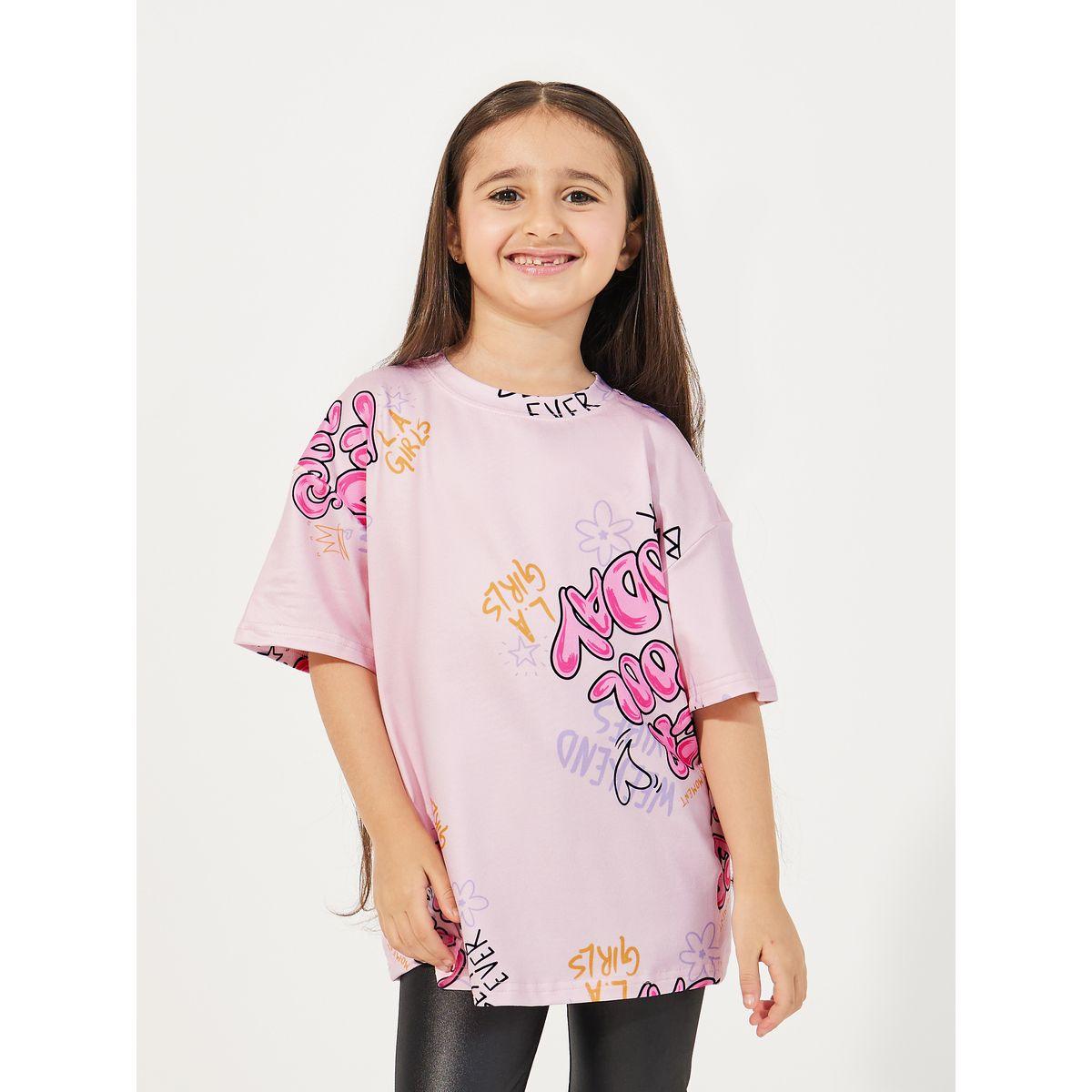 Styli Graphic Print Round Neck Oversized T-shirt-girls-clothing-tshirts-image-1