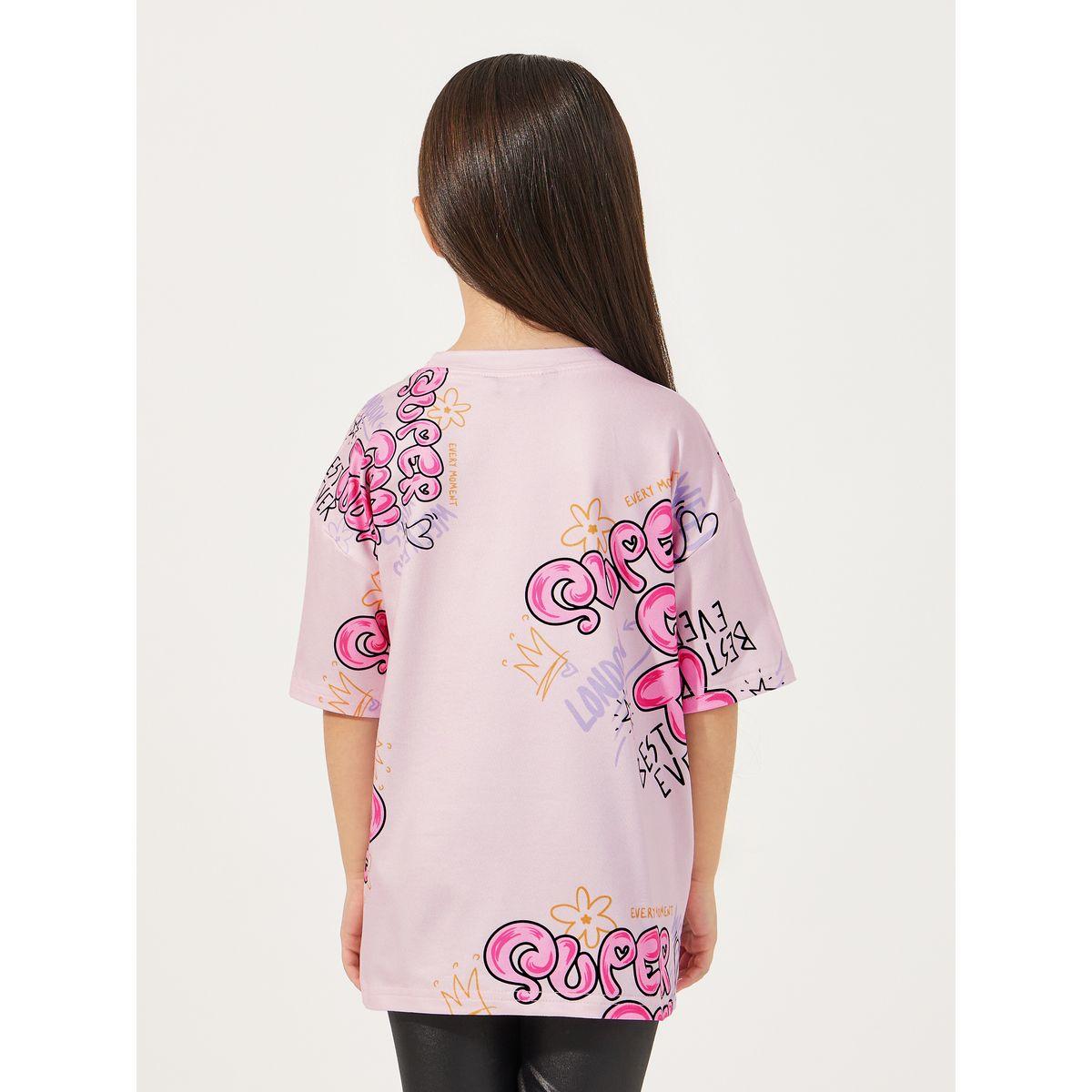Styli Graphic Print Round Neck Oversized T-shirt-girls-clothing-tshirts-image-4