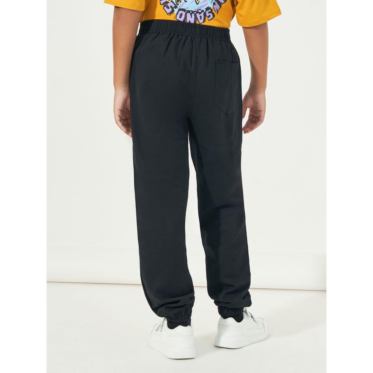 Styli Elasticated Waistband Slant Pockets Front Cuffed Pant-boys-clothing-bottoms-trousers-image-4