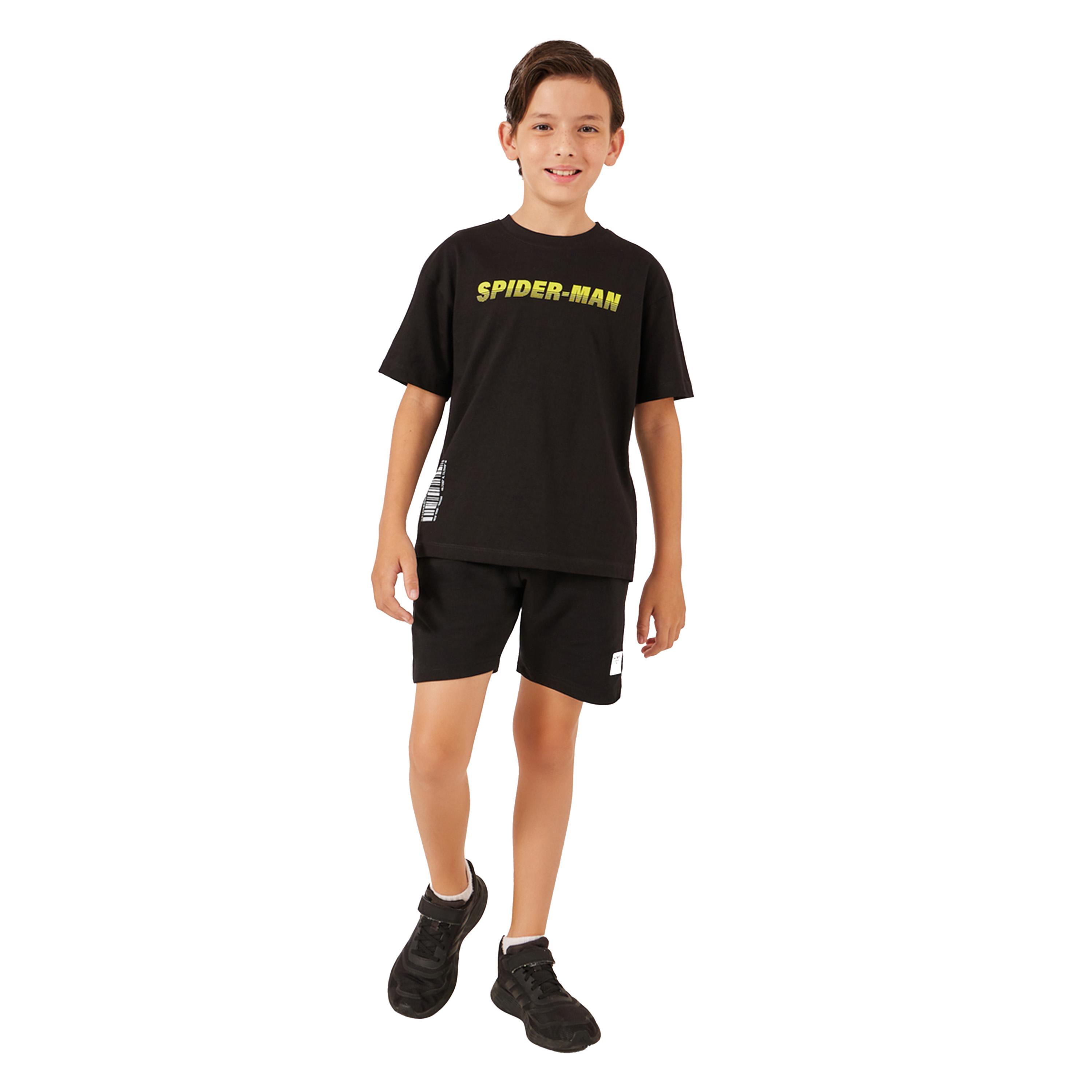 ستايلي -  تي شيرت بأكمام قصيرة مطبوع عليه شخصية سبايدر مان-boys-clothing-tshirtsandpolos-image-3