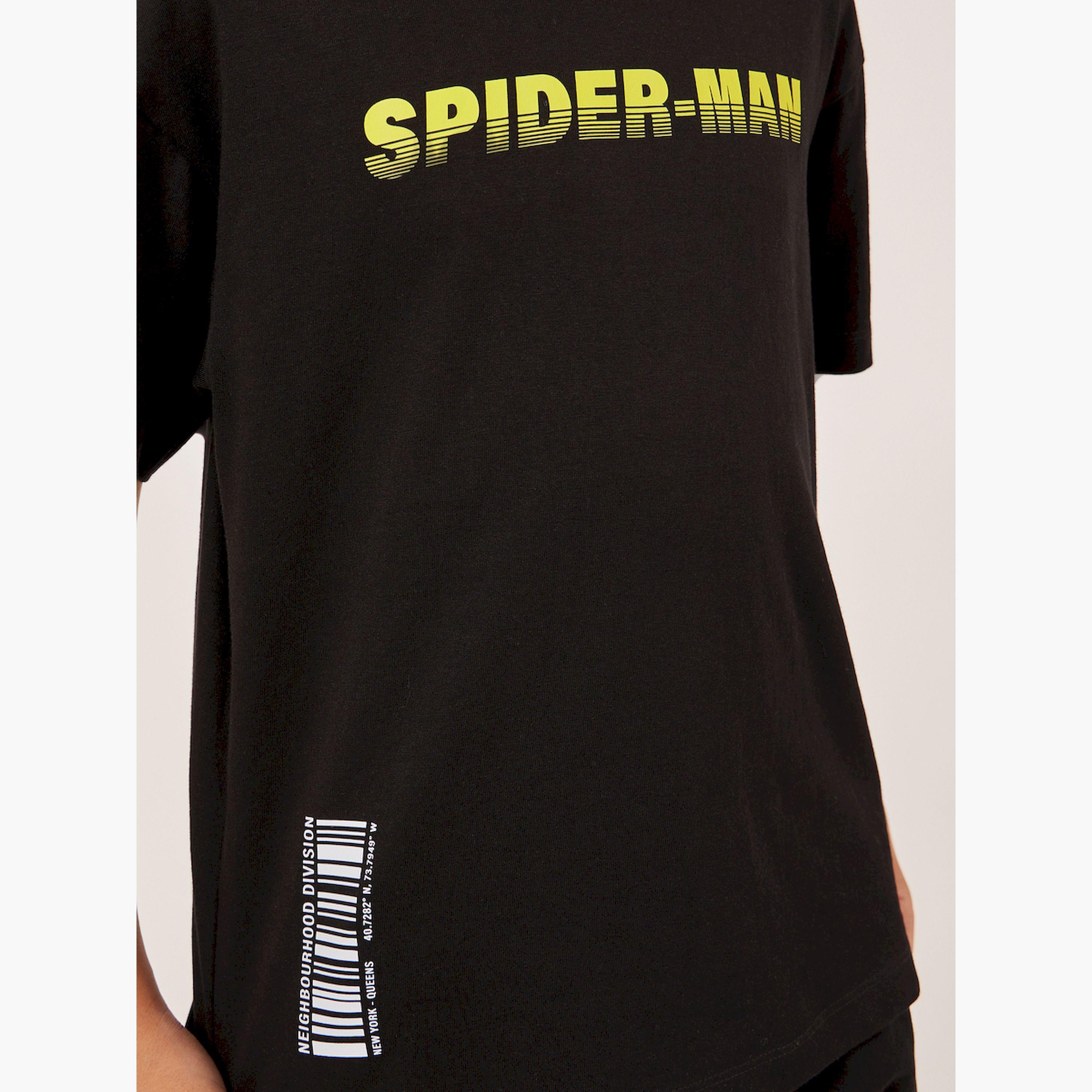 ستايلي -  تي شيرت بأكمام قصيرة مطبوع عليه شخصية سبايدر مان-boys-clothing-tshirtsandpolos-image-4