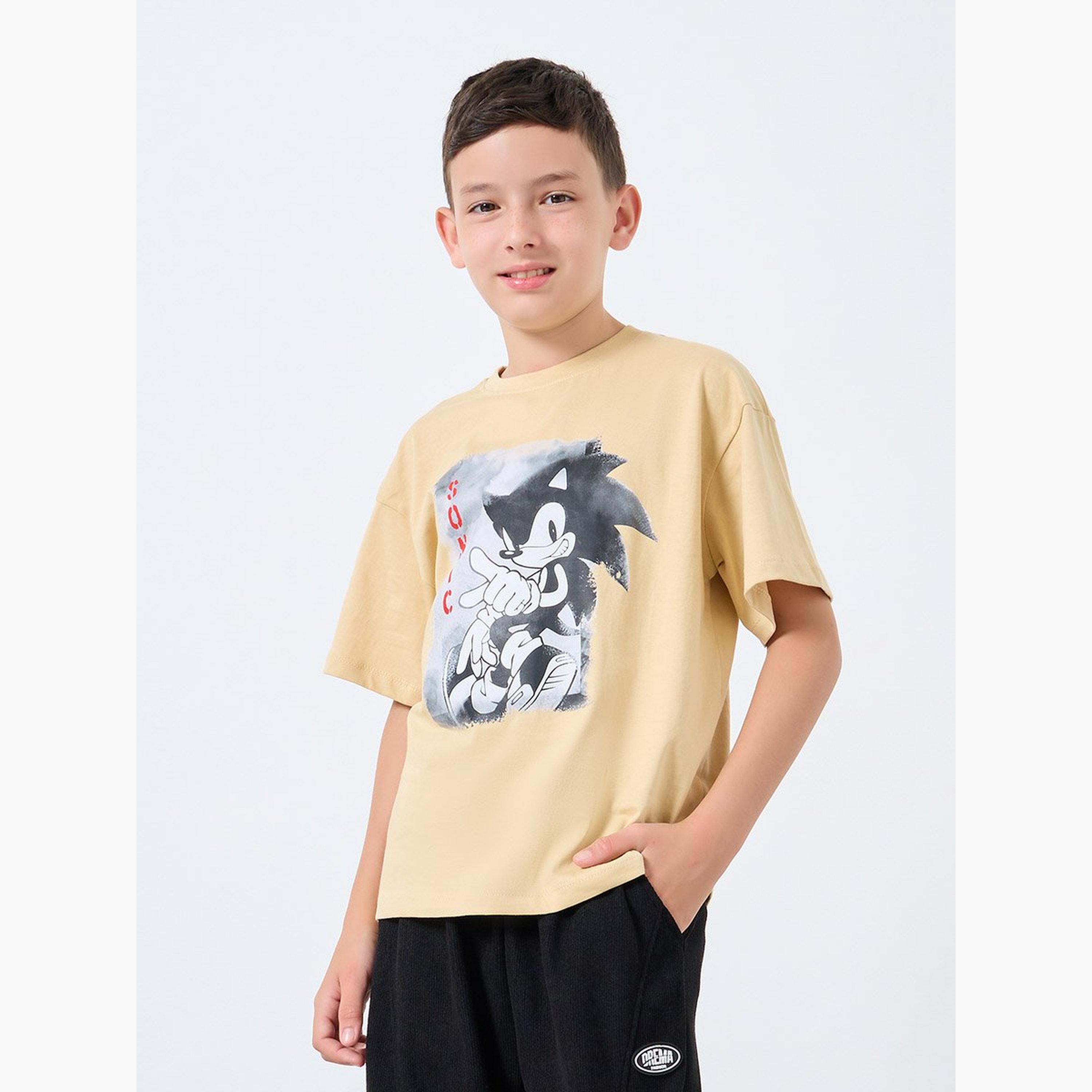 Styli Teen Hedgehog Sonic Print T-Shirt-boys-clothing-tshirtsandpolos-image-1